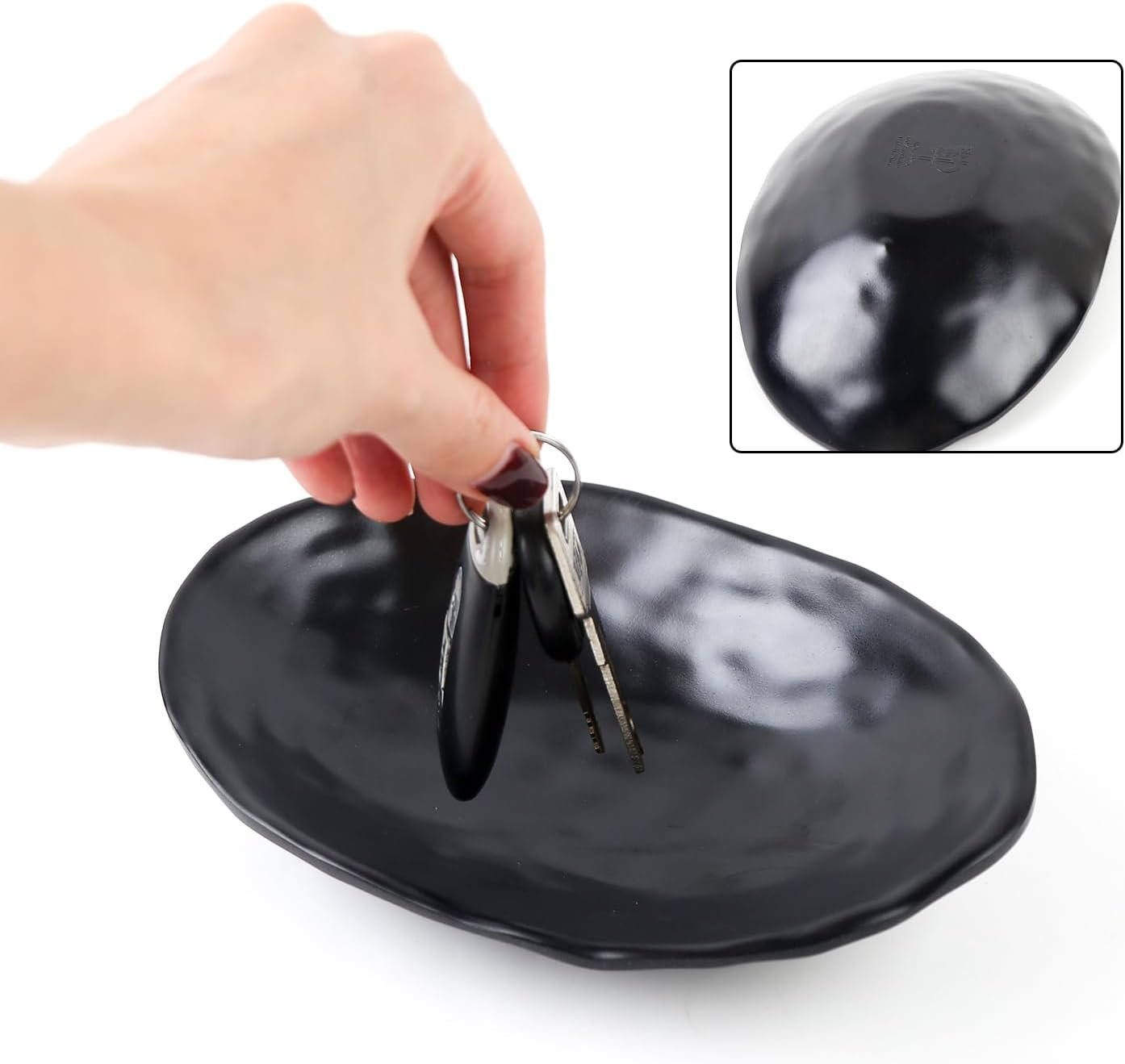 Wholesale Black Oval Jewelry Dish Tray Trinket Ring Holder Organizer Key Bowl 7.60 Inch for Entryway Office Home Decor Factory Wholesale Black Oval Jewelry Dish Tray Trinket Ring Holder Organizer Key Bowl 7.60 Inch for Entryway Office Home Decor Factory