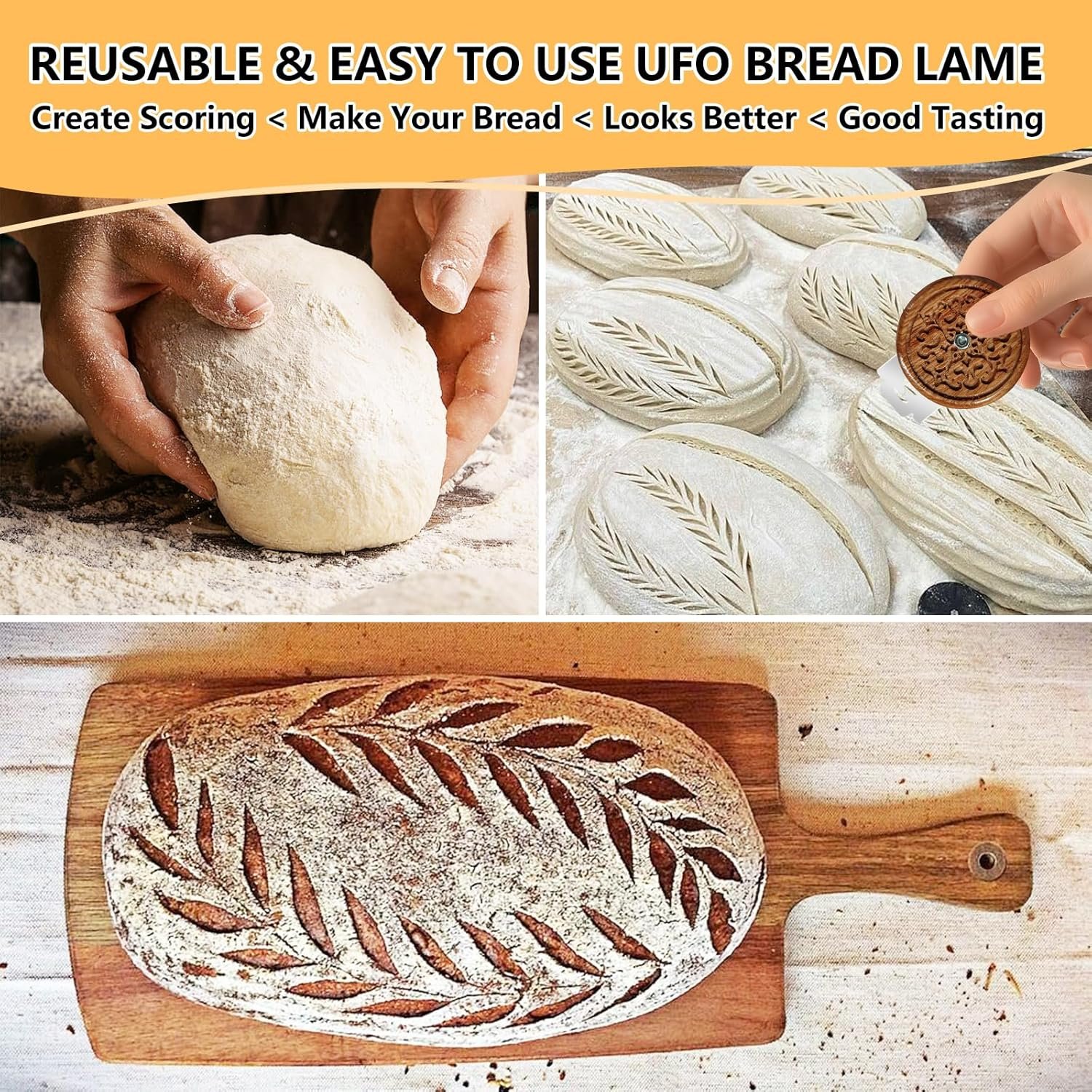 OEM Bread Lame Sourdough Scoring Tool with Wooden Handle 5 Razor Blades Leather Storage Cover Finger Sleeves Cleaning Tool for Dough Baking Making supplier OEM Bread Lame Sourdough Scoring Tool with Wooden Handle 5 Razor Blades Leather Storage Cover Finger Sleeves Cleaning Tool for Dough Baking Making supplier