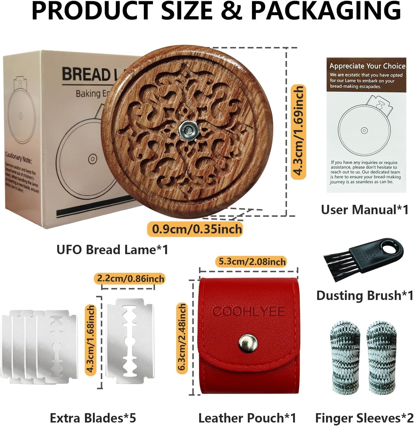 OEM Bread Lame Sourdough Scoring Tool with Wooden Handle 5 Razor Blades Leather Storage Cover Finger Sleeves Cleaning Tool for Dough Baking Making supplier OEM Bread Lame Sourdough Scoring Tool with Wooden Handle 5 Razor Blades Leather Storage Cover Finger Sleeves Cleaning Tool for Dough Baking Making supplier