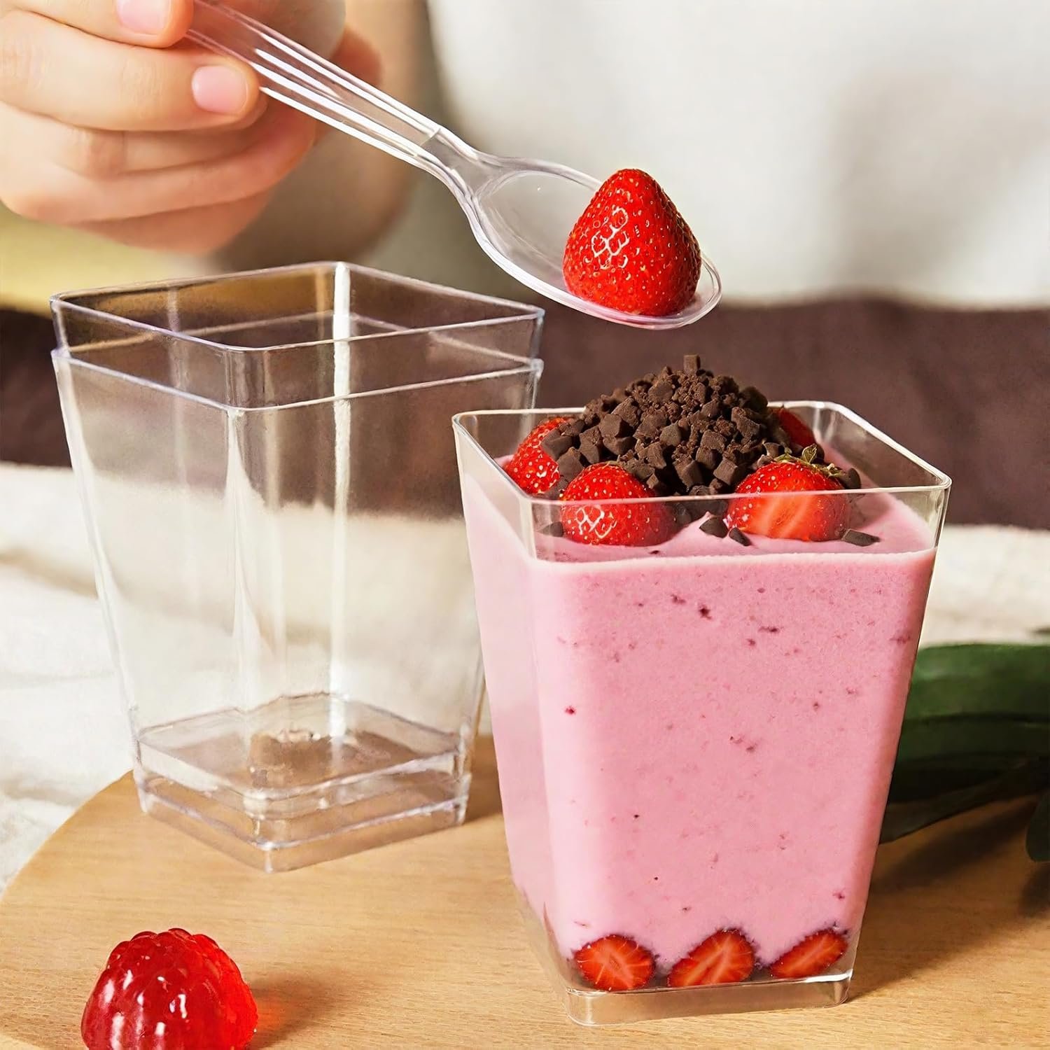 Wholesale 50 Pack 5 oz Clear Plastic Dessert Cups with Lids and Spoons for Yogurt Parfait Appetizer Parties Pudding Fruit Trifle Ice Cream supplier Wholesale 50 Pack 5 oz Clear Plastic Dessert Cups with Lids and Spoons for Yogurt Parfait Appetizer Parties Pudding Fruit Trifle Ice Cream supplier