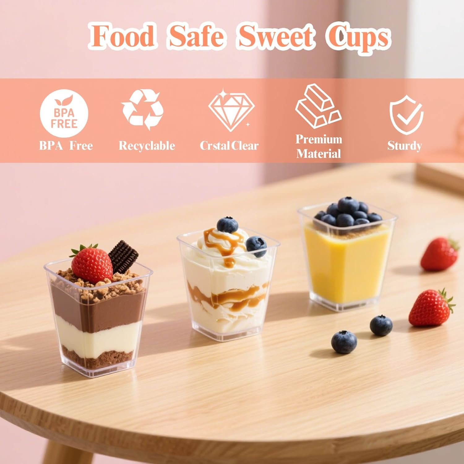 Wholesale 50 Pack 5 oz Clear Plastic Dessert Cups with Lids and Spoons for Yogurt Parfait Appetizer Parties Pudding Fruit Trifle Ice Cream supplier Wholesale 50 Pack 5 oz Clear Plastic Dessert Cups with Lids and Spoons for Yogurt Parfait Appetizer Parties Pudding Fruit Trifle Ice Cream supplier