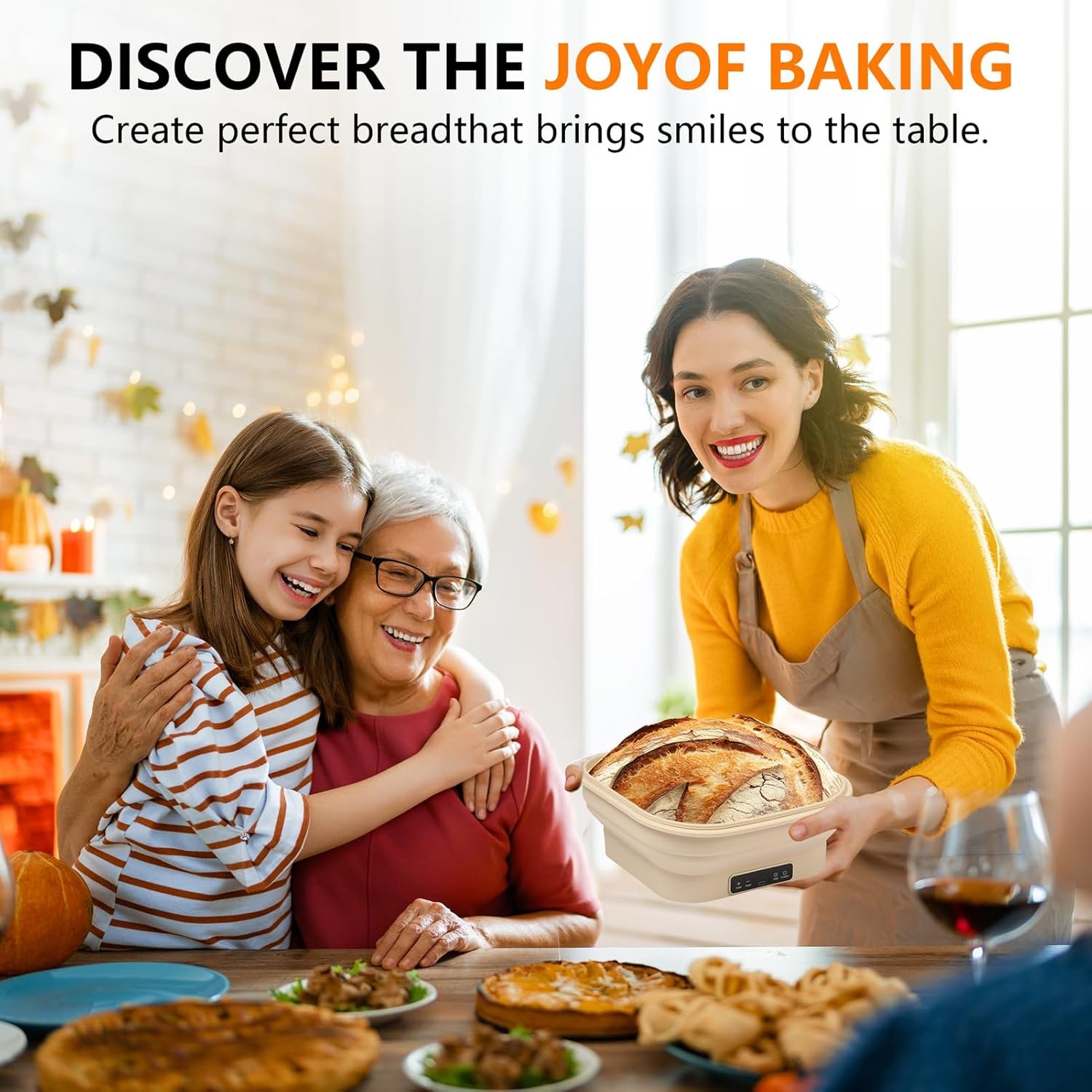 OEM Upgrade Electric Thermostatic Silicone Sourdough Bread Proofing Basket Set 8.7 Inch Square Foldable Banneton Baking Supplies Factory