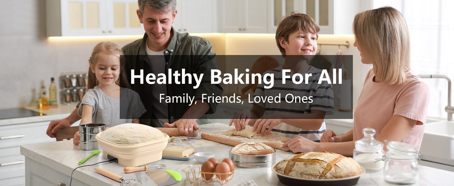 OEM Upgrade Electric Thermostatic Silicone Sourdough Bread Proofing Basket Set 8.7 Inch Square Foldable Banneton Baking Supplies Factory