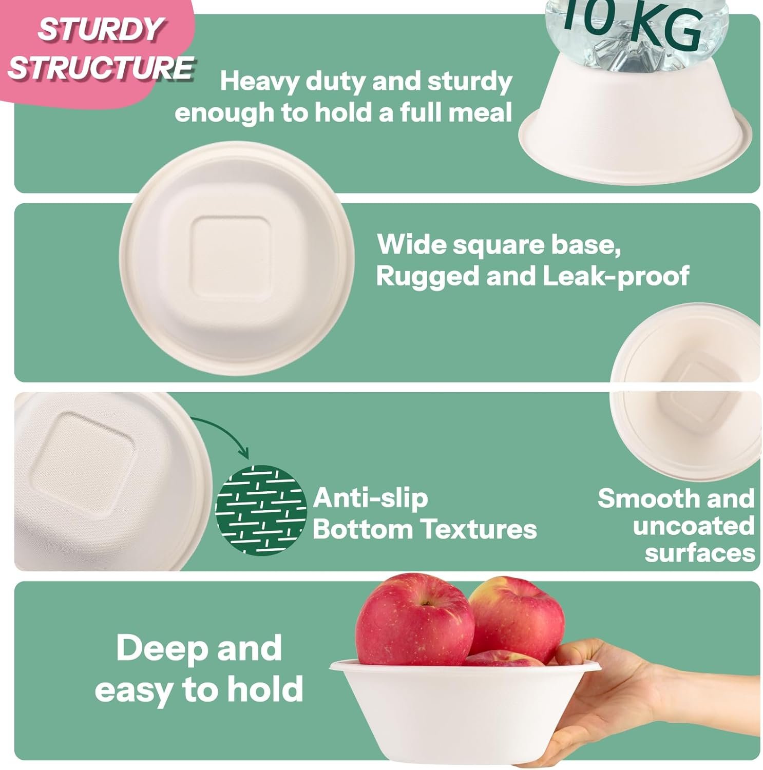 Wholesale Large 48 Oz Disposable Heavy Duty Compostable Paper Bowls 100 Pack Extra Large Catering for Restaurants Salad Buffet Eco-Friendly Microwave Safe White Factory