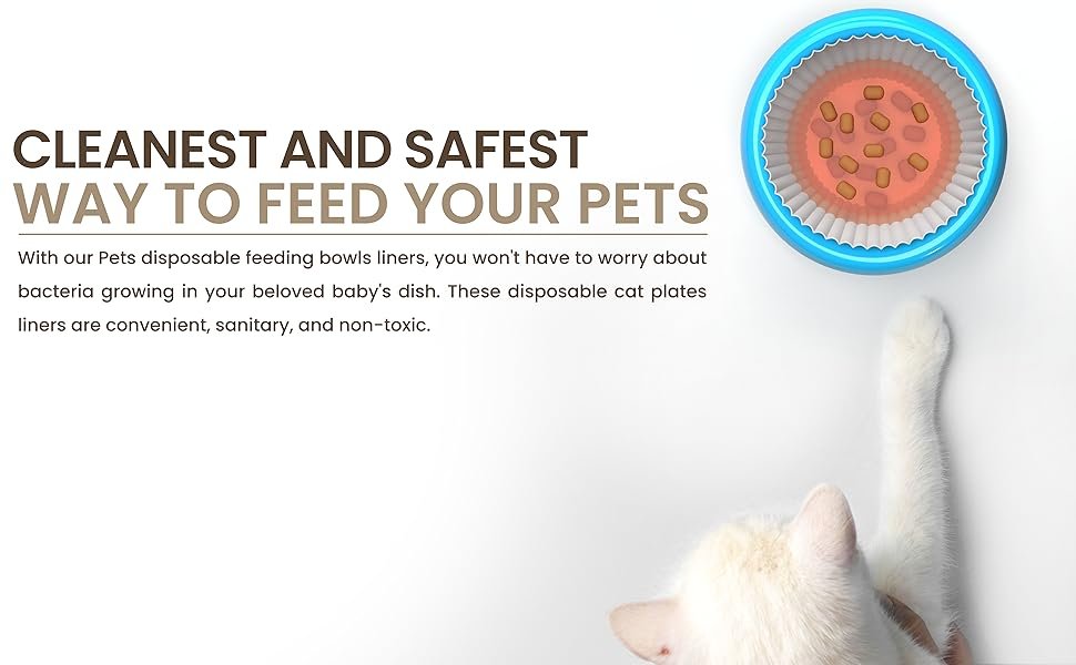 Wholesale 200 Pcs Small White Disposable Paper Pet Feeding Bowls Liners for Cat Dishes Wet Food Feral Cat Feeding Stations Factory