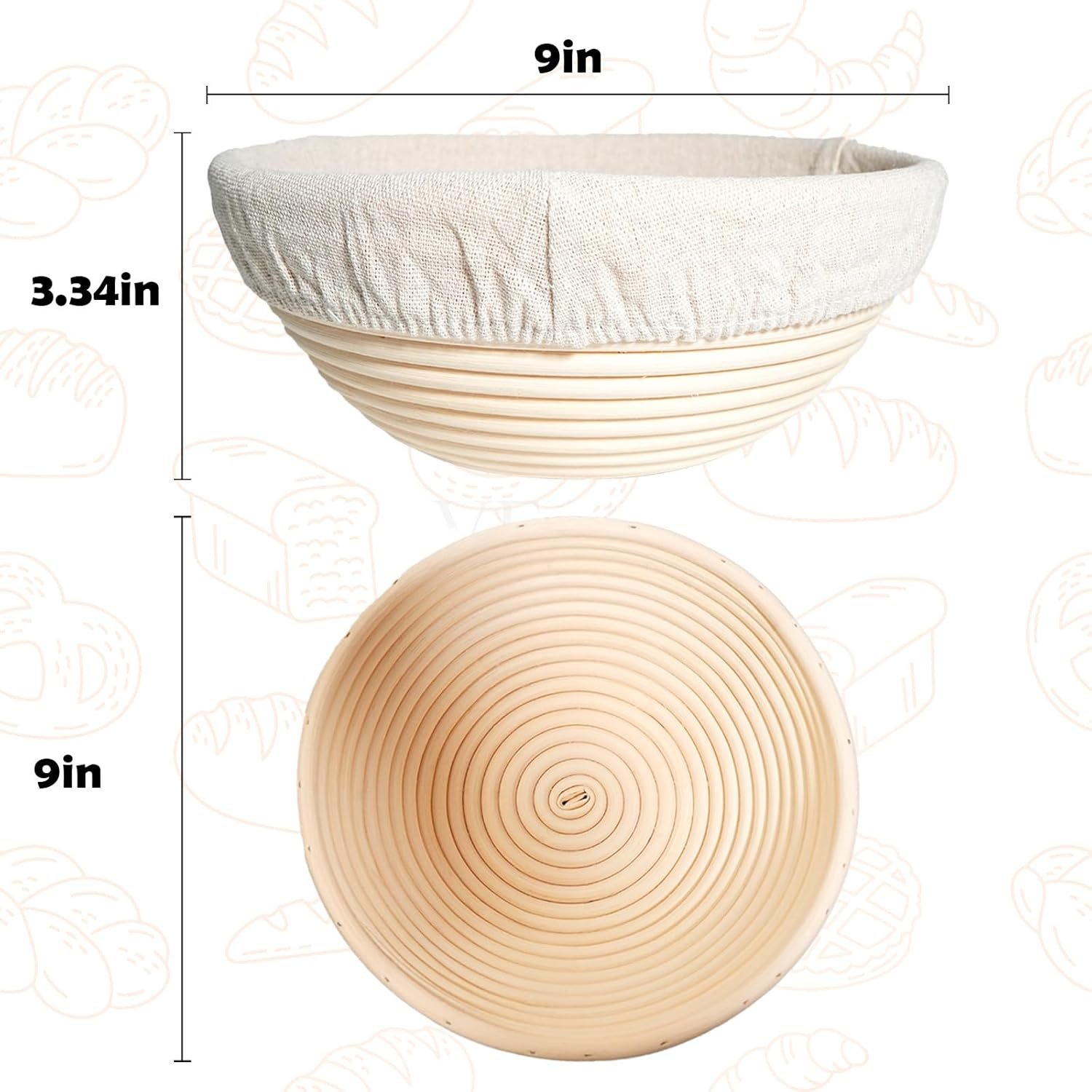 OEM 9-Inch Round Sourdough Bread Proofing Basket Set of 2 with Lame Baking Tool Factory