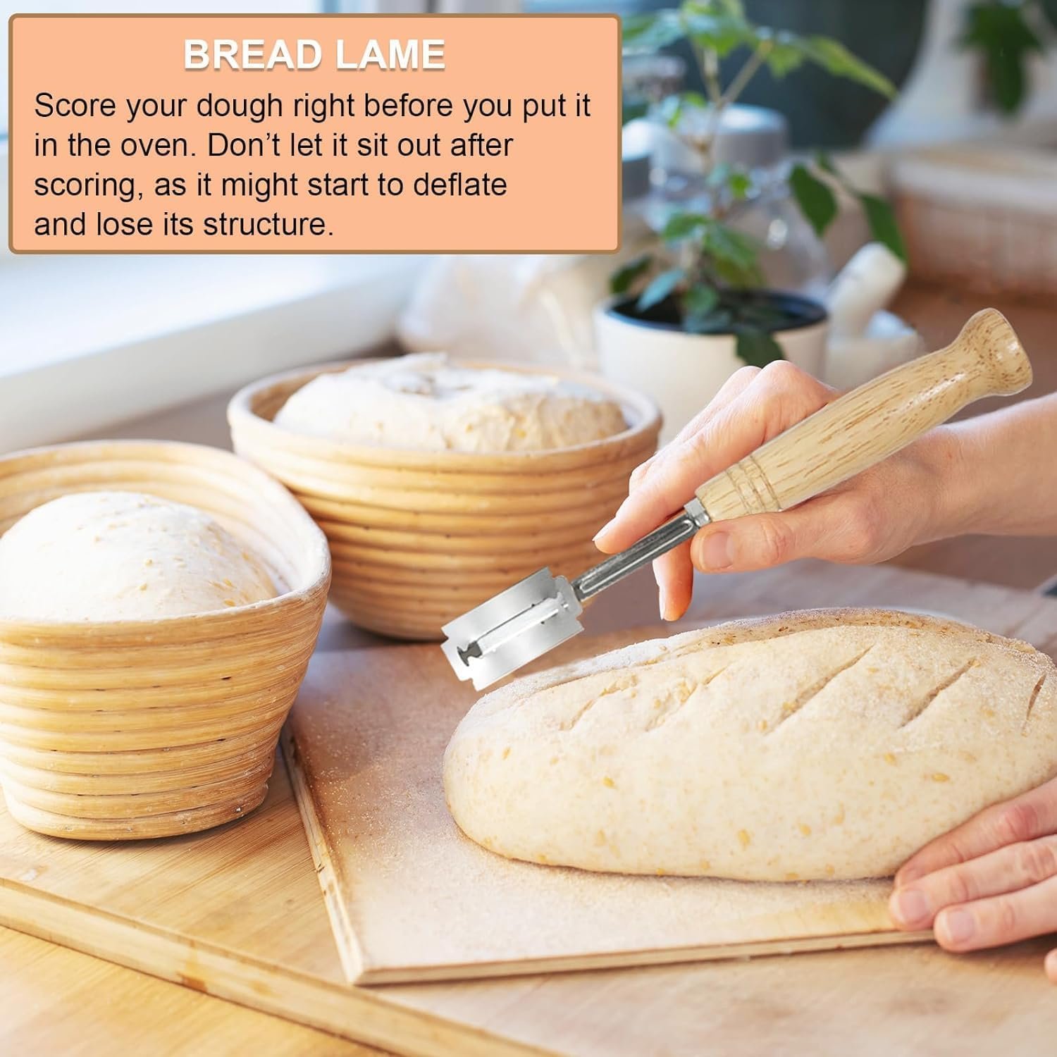 OEM 9-Inch Round Sourdough Bread Proofing Basket Set of 2 with Lame Baking Tool Factory
