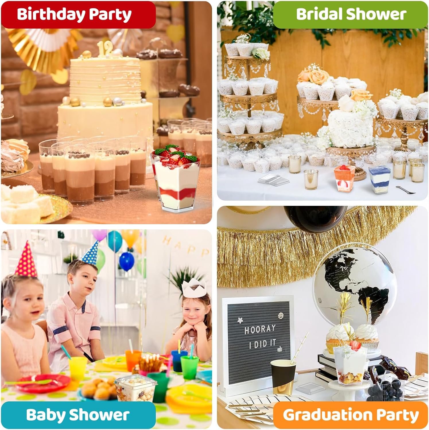 Wholesale 20-Pack 5oz Clear Plastic Dessert Cups with Lids Spoons for Yogurt Parfait Appetizers Pudding Fruit Trifle Ice Cream Mini Shooters Factory