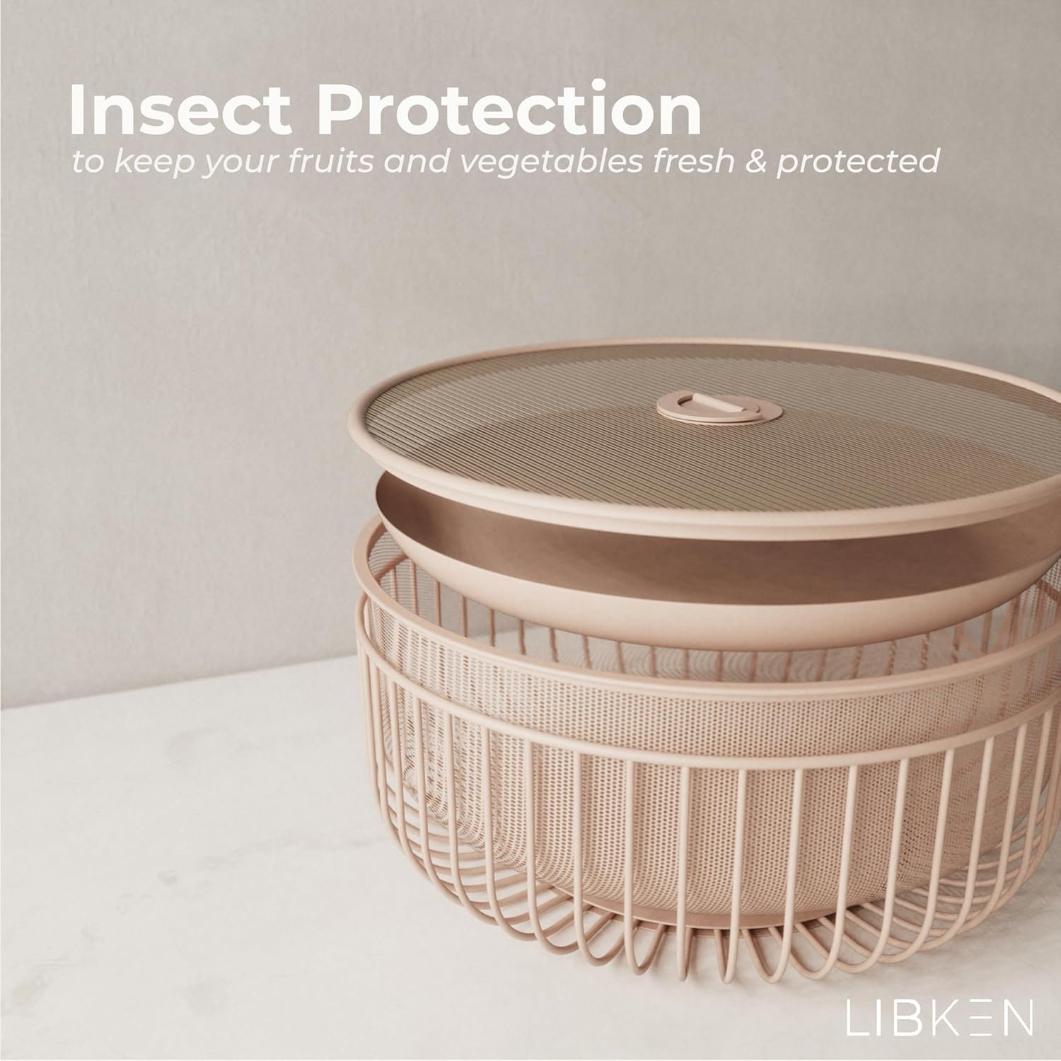 OEM Metal Fruit Bowl with Mesh Lid Basket - Kitchen Counter Holder Organizer Storage for Vegetables Fruits Snacks Bananas Factory OEM Metal Fruit Bowl with Mesh Lid Basket - Kitchen Counter Holder Organizer Storage for Vegetables Fruits Snacks Bananas Factory