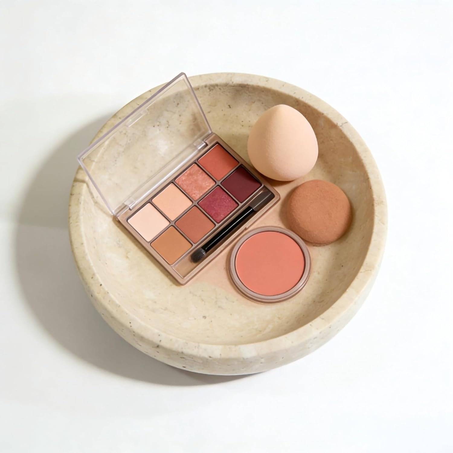 OEM 7.87 Inch Large Decorative Marble Bowl Natural Stone Round for Home Decor Fruit Nuts Jewelry Tray Coffee Table Centerpiece Soap Dish Beige Factory