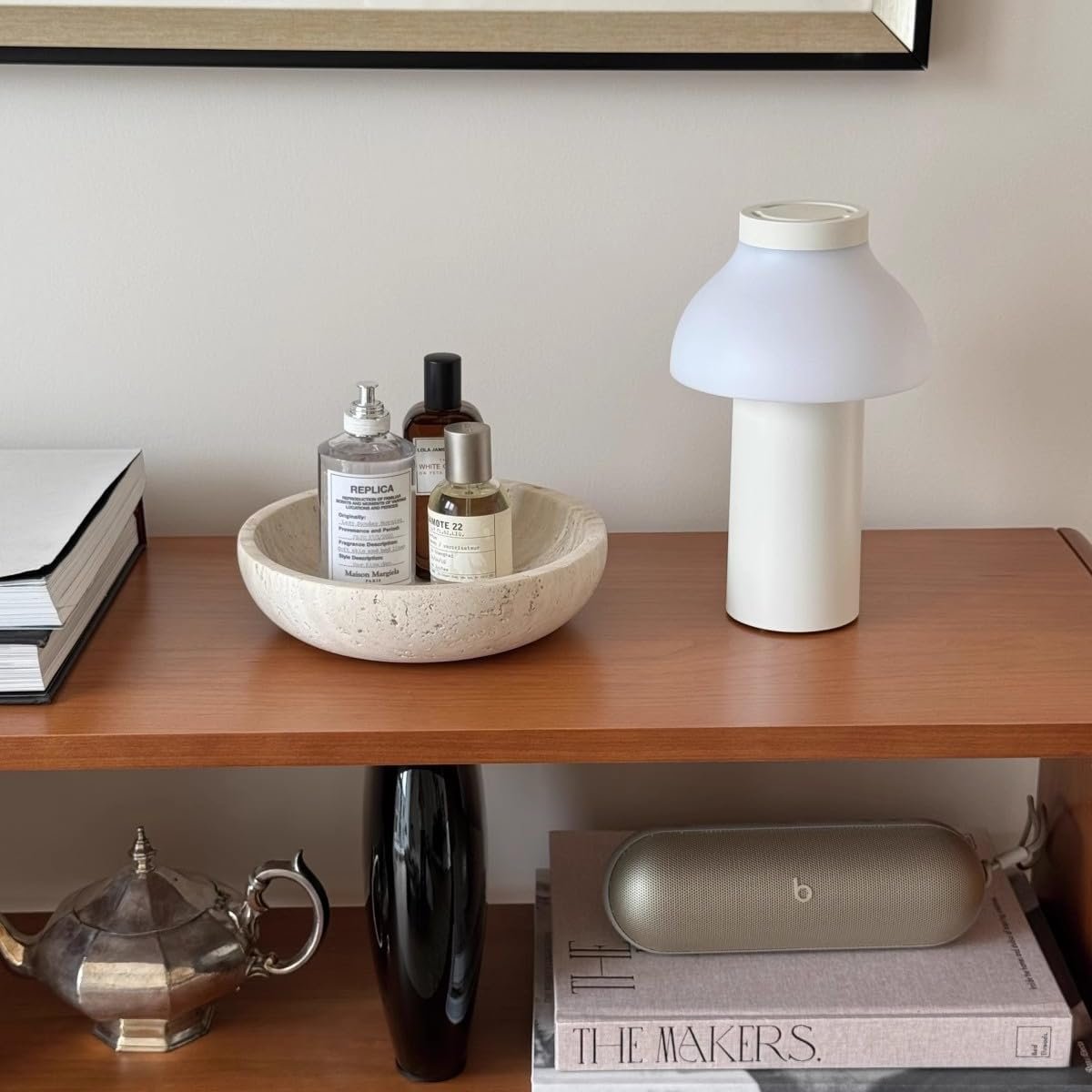 OEM 7.87 Inch Large Decorative Marble Bowl Natural Stone Round for Home Decor Fruit Nuts Jewelry Tray Coffee Table Centerpiece Soap Dish Beige Factory