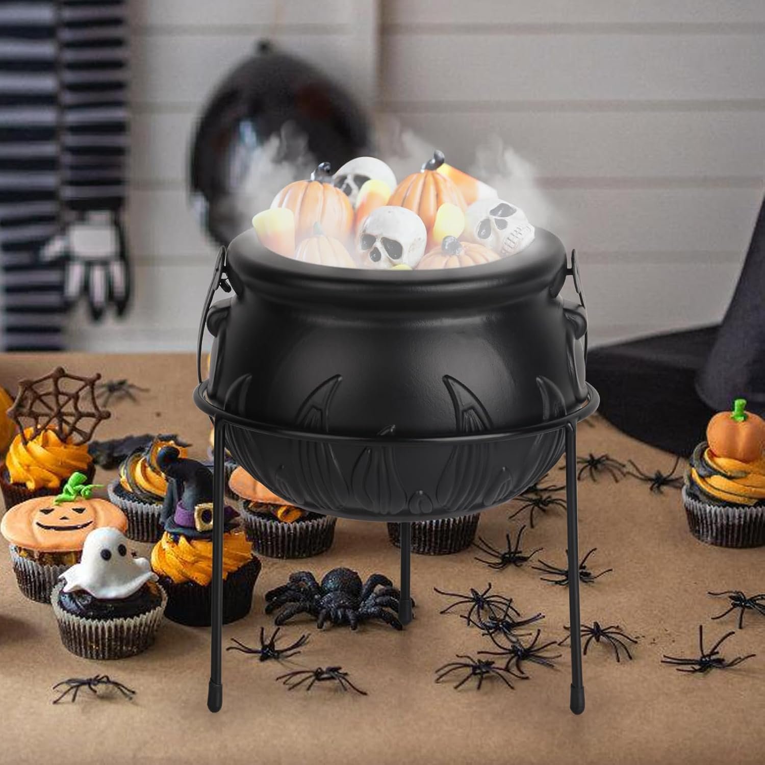 Wholesale Set of 3 Black Plastic Witches Cauldron Serving Bowls on Stand Halloween Punch Bowl Candy Snack Dishes for Indoor Outdoor Home Kitchen Parties Factory Wholesale Set of 3 Black Plastic Witches Cauldron Serving Bowls on Stand Halloween Punch Bowl Candy Snack Dishes for Indoor Outdoor Home Kitchen Parties Factory