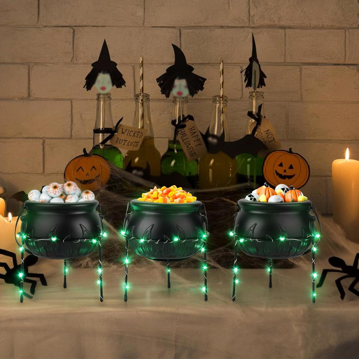 Wholesale Set of 3 Black Plastic Witches Cauldron Serving Bowls on Stand Halloween Punch Bowl Candy Snack Dishes for Indoor Outdoor Home Kitchen Parties Factory Wholesale Set of 3 Black Plastic Witches Cauldron Serving Bowls on Stand Halloween Punch Bowl Candy Snack Dishes for Indoor Outdoor Home Kitchen Parties Factory