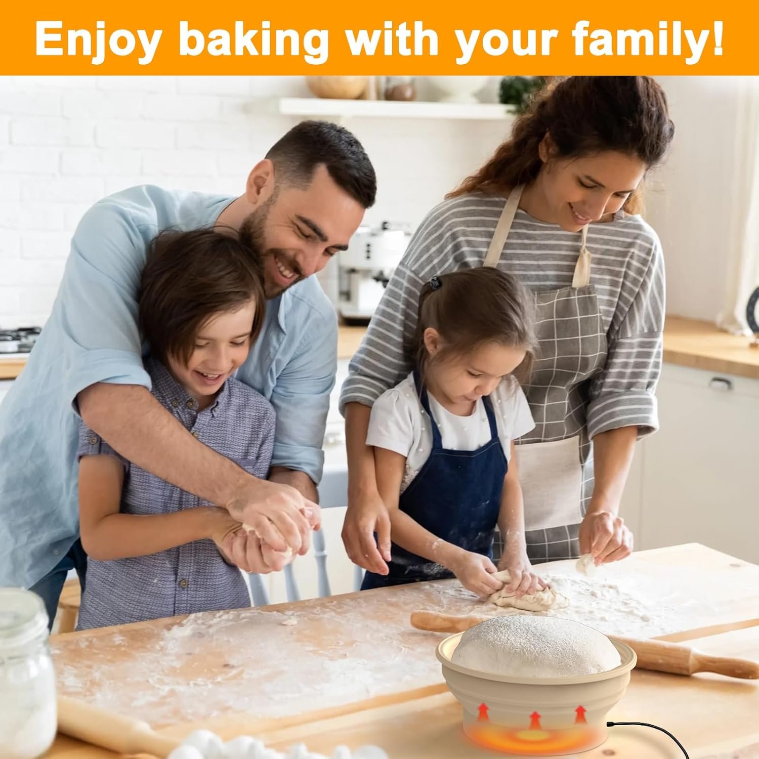 OEM Sourdough Bread Proofer Warmer 4 Temperature Settings 9-Inch Round Foldable Dough Proofing Box for Yogurt Pet Food Heating Baking Supplies Factory