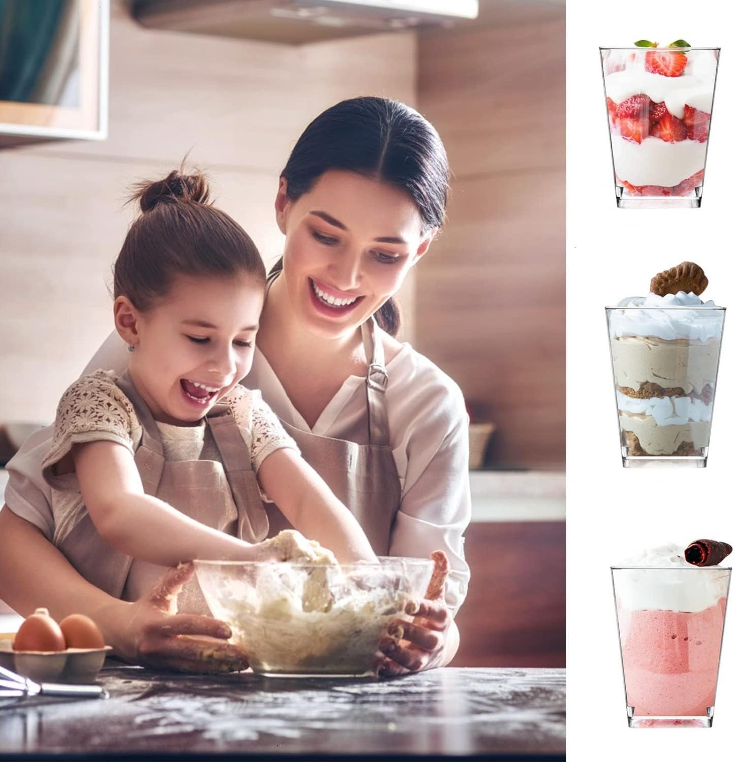 Wholesale 50 Pack 5 oz Plastic Dessert Cups with Lids Spoons Clear Parfait Yogurt Pudding Shooter for Parties Fruit Trifle Ice Cream Factory