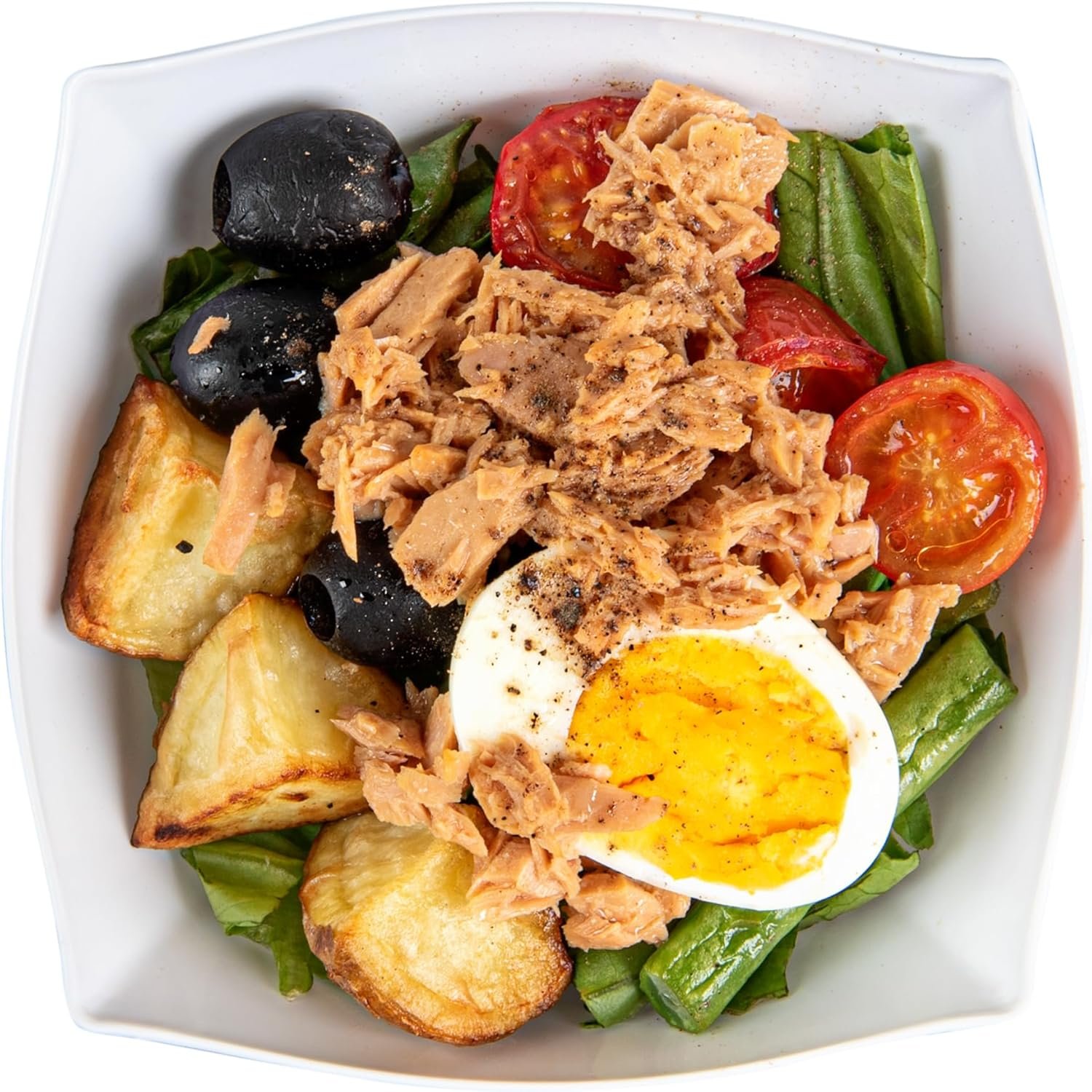 Wholesale 8 Ounce Fancy Plastic Bowls 100 Square Disposable Salad Bowls Durable Heavy-Duty White for Warm and Cold Foods Factory