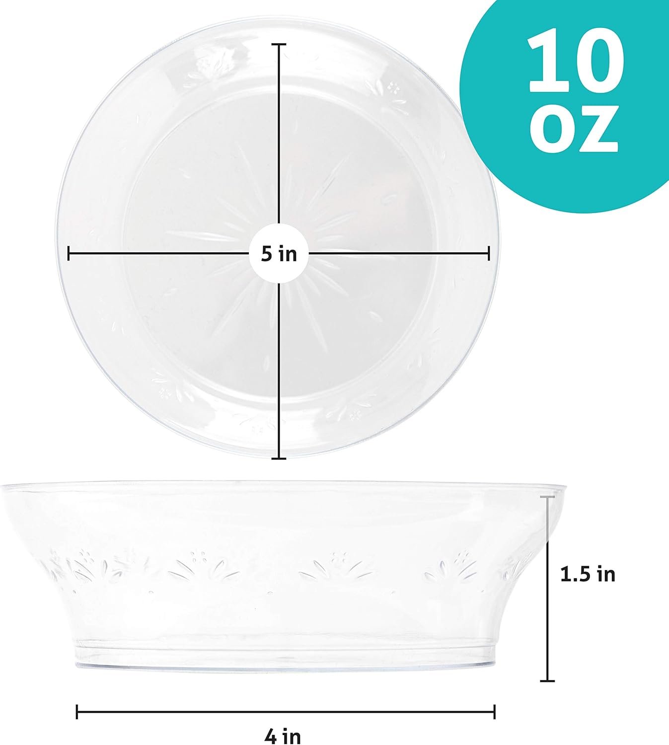 Wholesale 10 oz Hard Plastic Disposable Clear Soup and Ice Cream Bowls Premium Quality Pack of 20 Factory