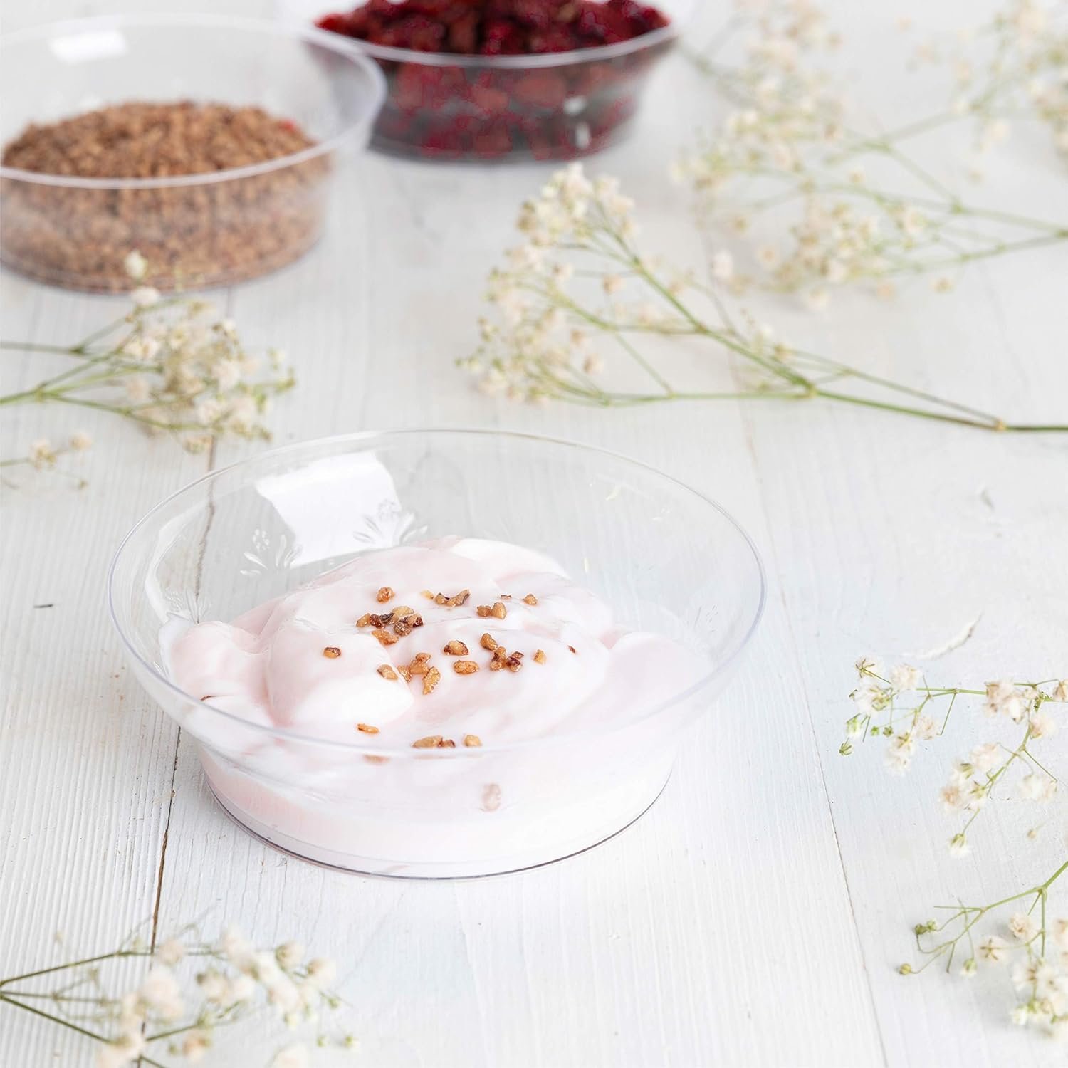 Wholesale 10 oz Hard Plastic Disposable Clear Soup and Ice Cream Bowls Premium Quality Pack of 20 Factory