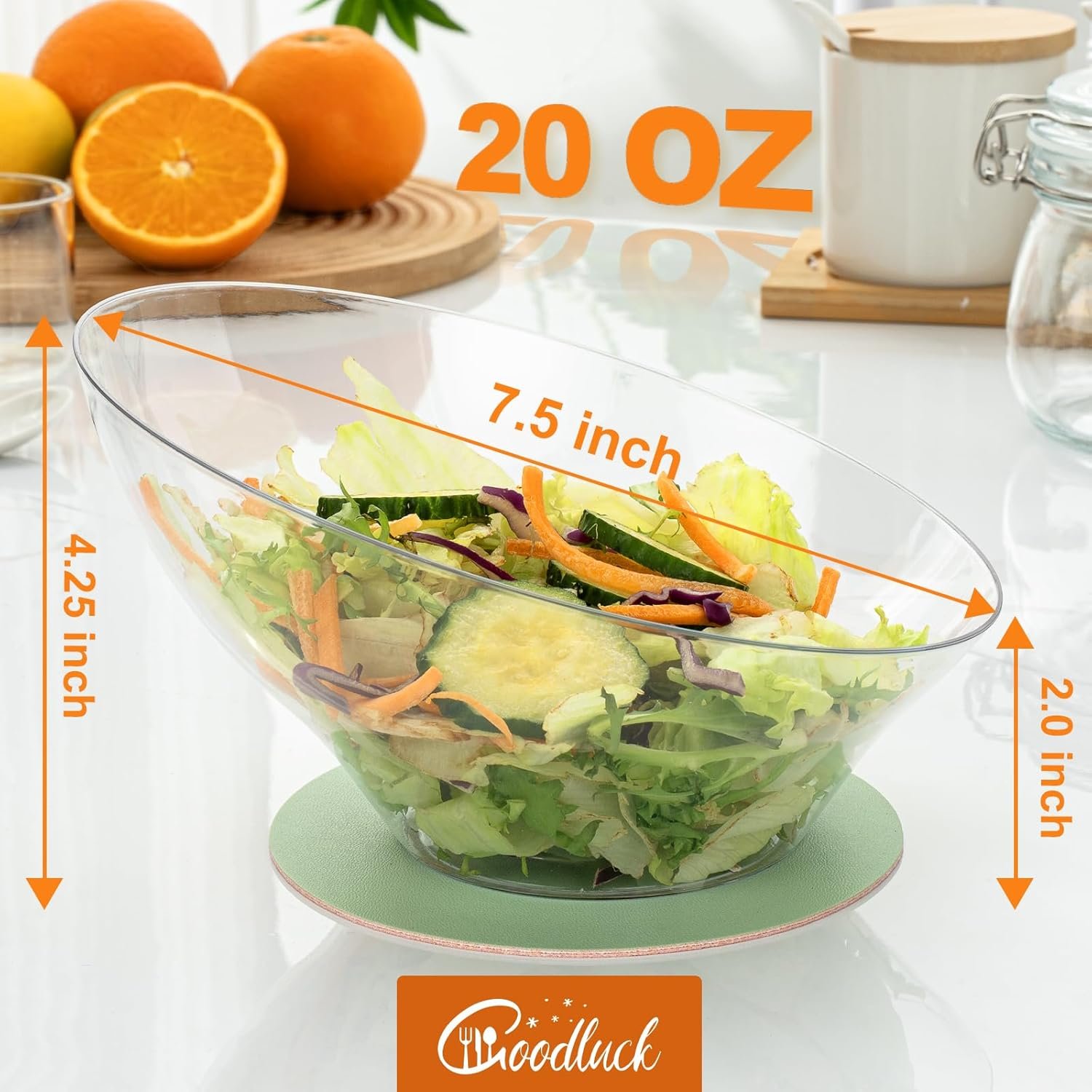 Wholesale 5 Pack 20 OZ Clear Angled Disposable Plastic Serving Bowls for Party Wedding Chips Candy Salad Fruit Factory