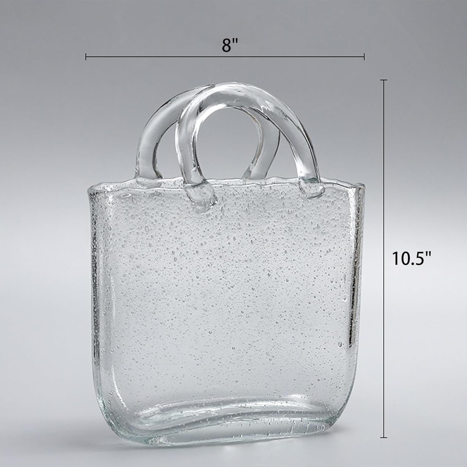 OEM Elegant Glass Purse Vase with Handle Bubbles and Fish Bowl for Home Office Garden Wedding Centerpiece Events Manufacturer OEM Elegant Glass Purse Vase with Handle Bubbles and Fish Bowl for Home Office Garden Wedding Centerpiece Events Manufacturer