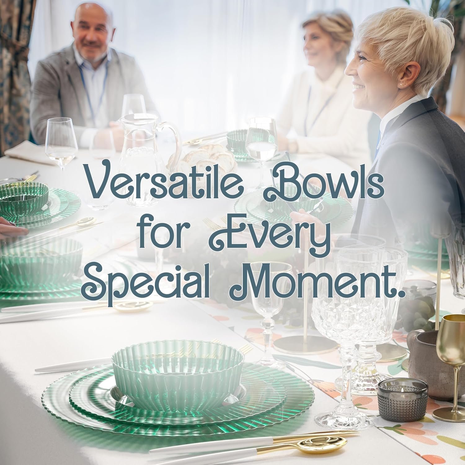 Wholesale Green Plastic Disposable Soup Bowls 16 Oz 20 Count for Weddings Parties Formal Occasions Factory