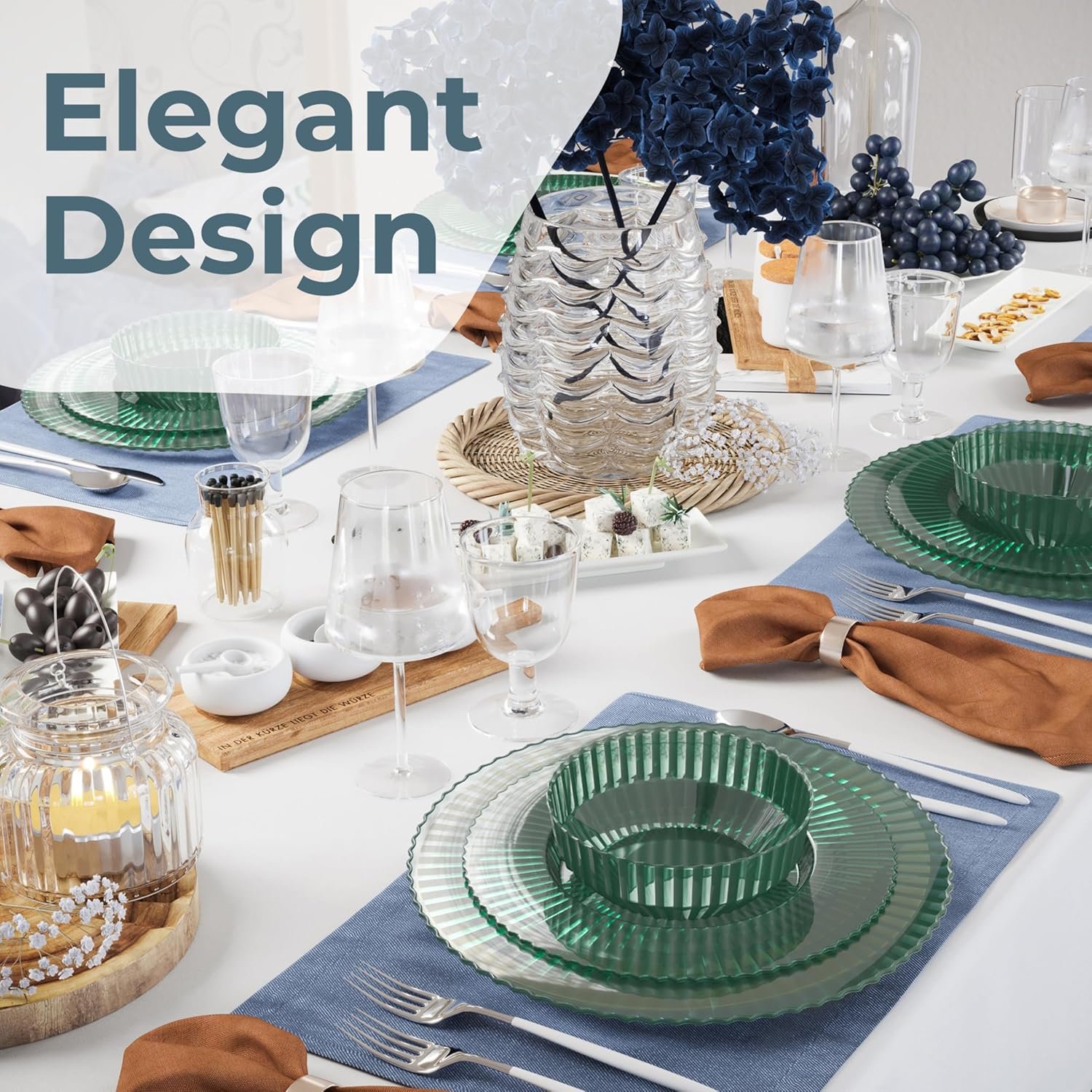 Wholesale Green Plastic Disposable Soup Bowls 16 Oz 20 Count for Weddings Parties Formal Occasions Factory