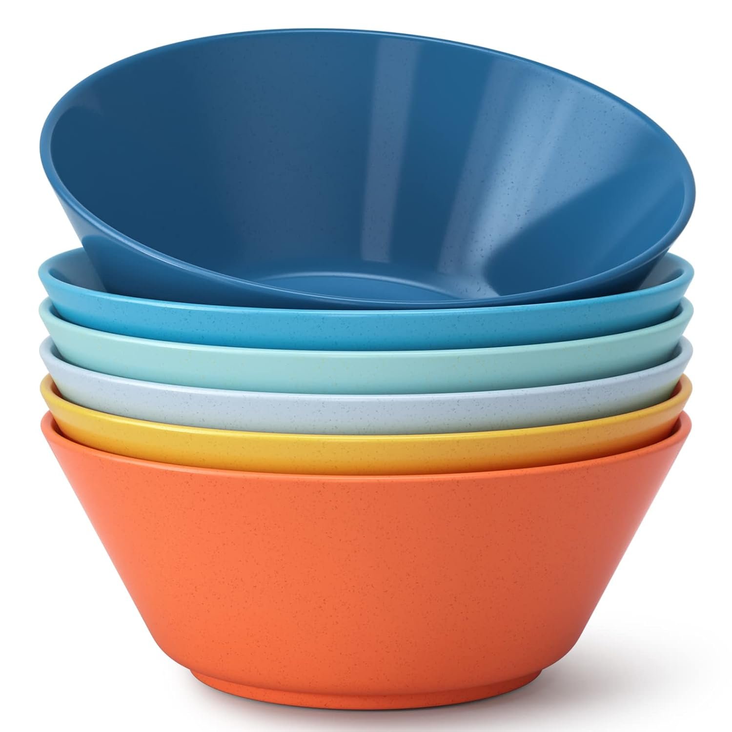 Homestockplus 50 Oz Wheat Straw Bowls Set of 6 - Unbreakable, Stackable & Microwave Safe, Multicolor Large Cereal Bowls for Oatmeal, Soup, Ramen, Salad, Popcorn, etc. Safe for Kids & Family