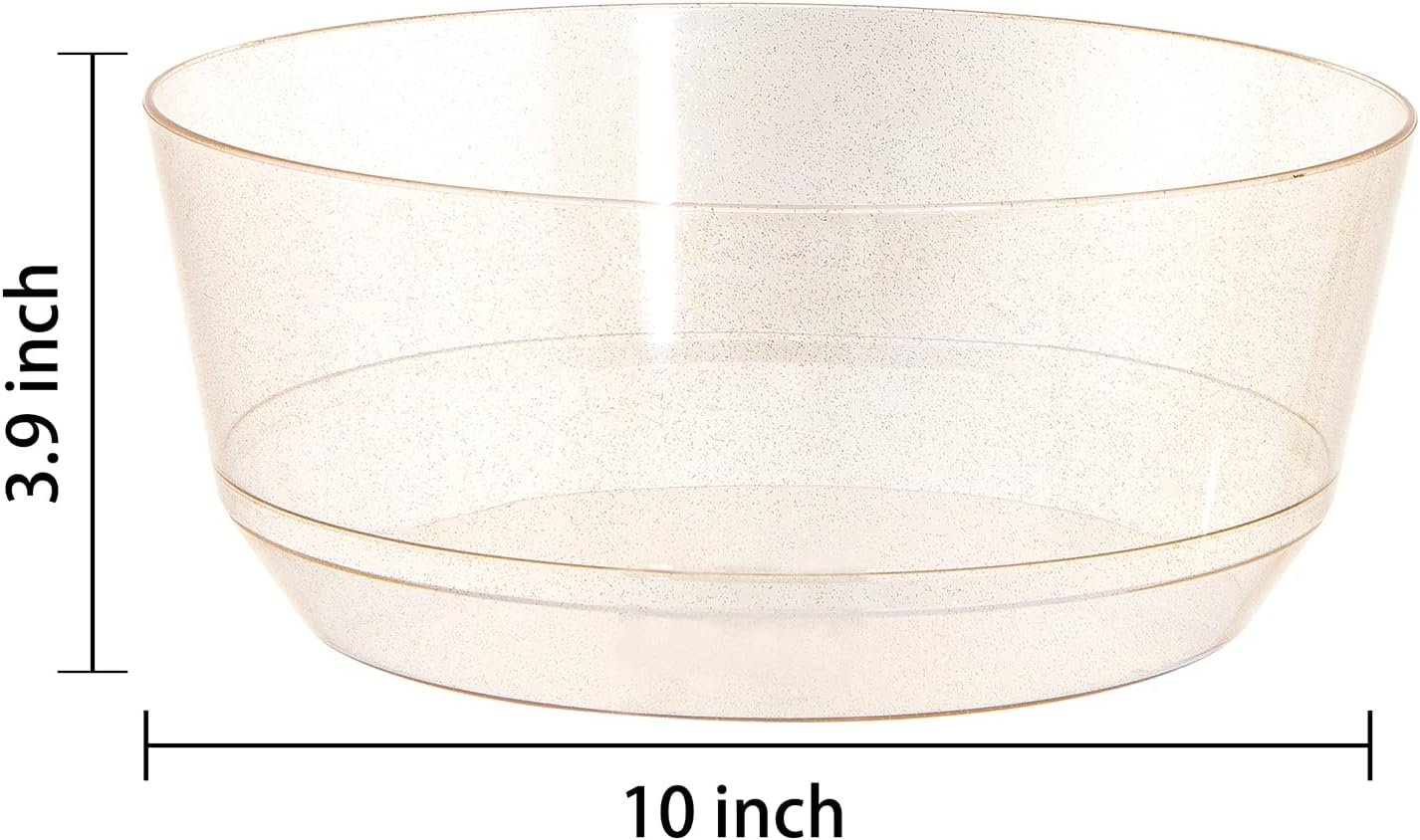 Wholesale 8 Pack 128oz Gold Glitter Heavy Duty Disposable Plastic Serving Bowls for Party Snack Salad Candy Bar Buffet Factory
