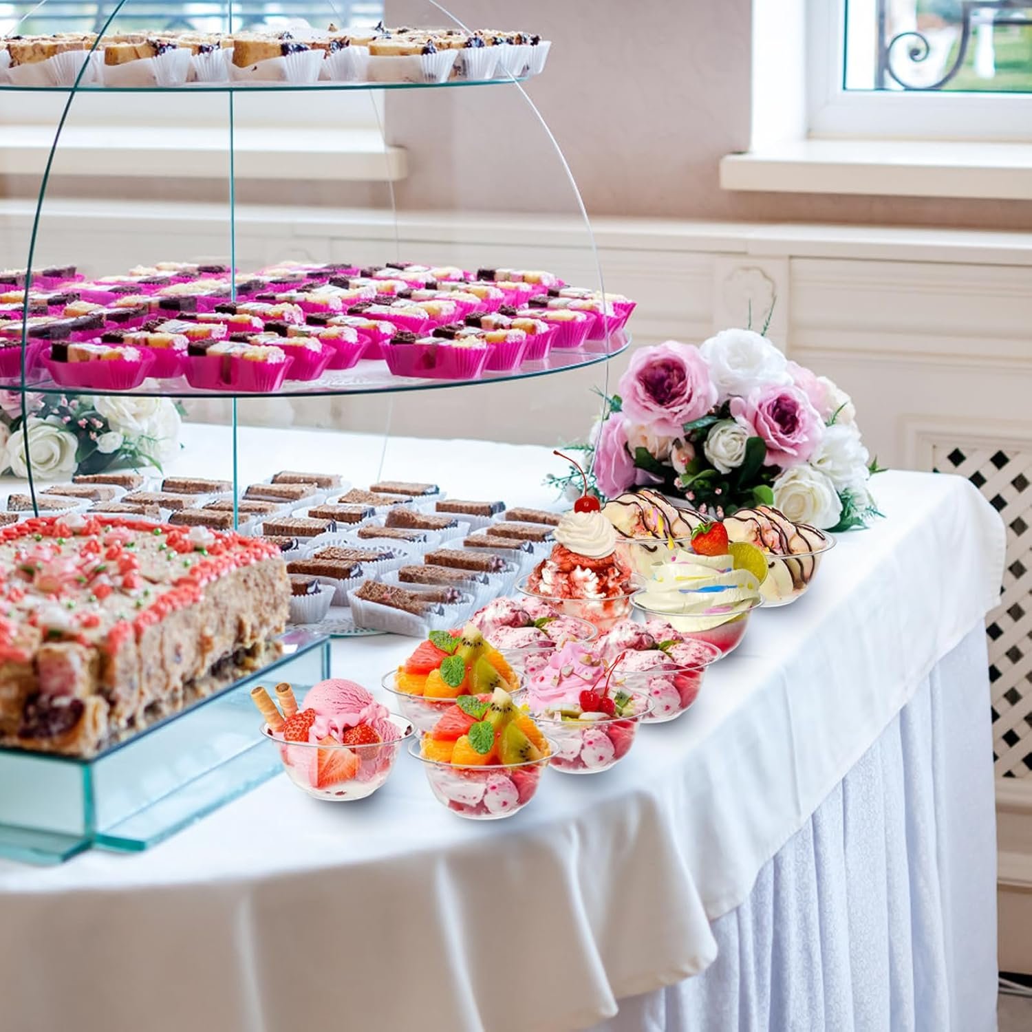 Wholesale 200 Pack 6OZ Clear Plastic Disposable Hard Soup Salad Dessert Serving Bowls for Parties Weddings Catering Ice Cream Factory Wholesale 200 Pack 6OZ Clear Plastic Disposable Hard Soup Salad Dessert Serving Bowls for Parties Weddings Catering Ice Cream Factory