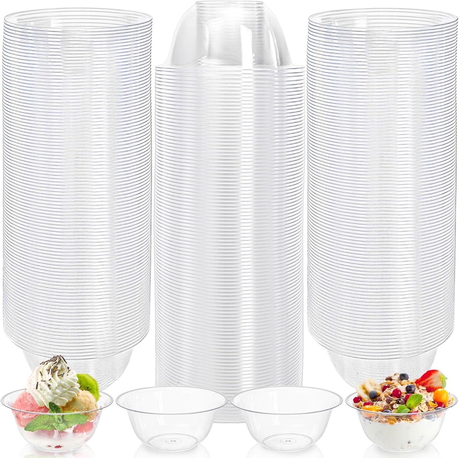 Wholesale 200 Pack 6OZ Clear Plastic Disposable Hard Soup Salad Dessert Serving Bowls for Parties Weddings Catering Ice Cream Factory Wholesale 200 Pack 6OZ Clear Plastic Disposable Hard Soup Salad Dessert Serving Bowls for Parties Weddings Catering Ice Cream Factory
