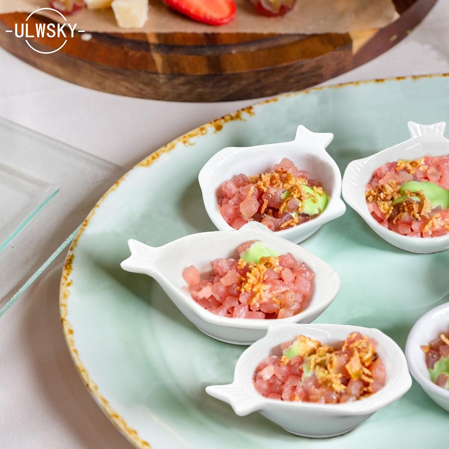 OEM Set of 6 Fish-Shaped Porcelain Dipping Bowls Dishwasher Safe for Sauce Sushi Wasabi Appetizers Factory OEM Set of 6 Fish-Shaped Porcelain Dipping Bowls Dishwasher Safe for Sauce Sushi Wasabi Appetizers Factory