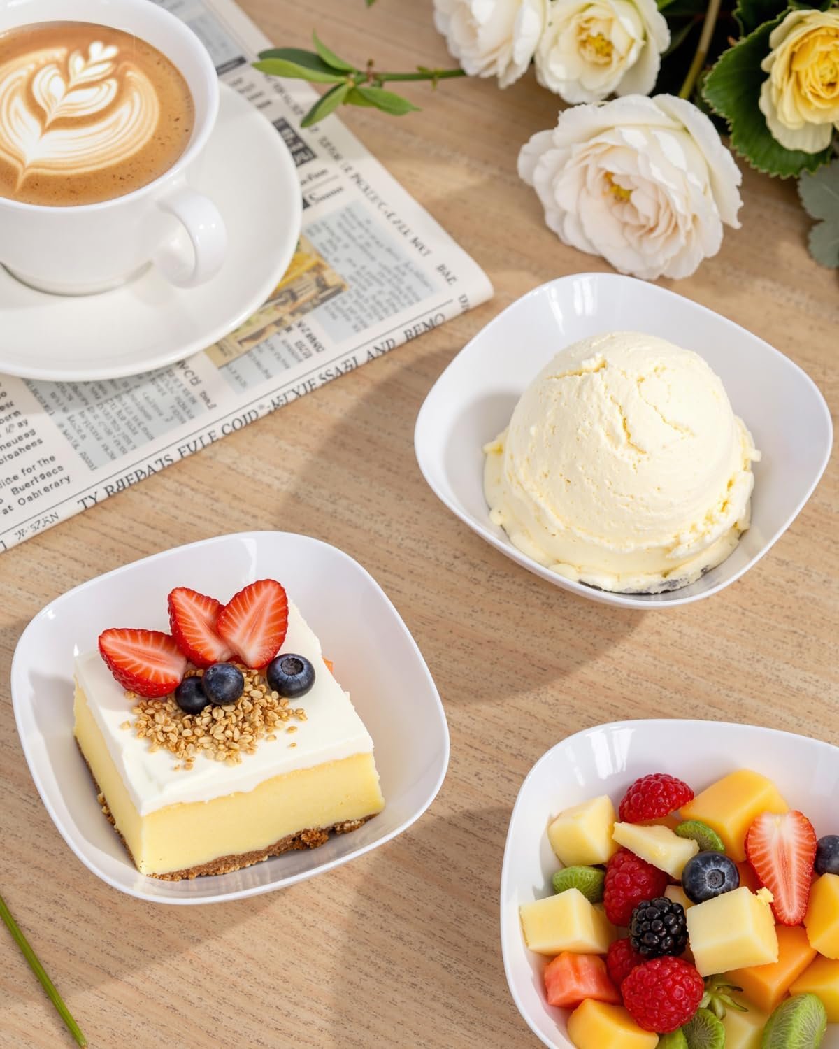 Wholesale 50Pack 8oz White Plastic Disposable Small Bowls for Ice Cream/Salsa/Dipping/Dessert/Sauce/Serving Parties Factory