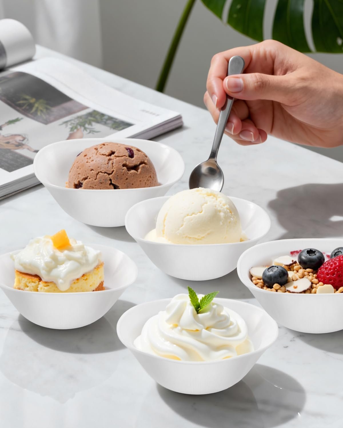 Wholesale 50Pack 8oz White Plastic Disposable Small Bowls for Ice Cream/Salsa/Dipping/Dessert/Sauce/Serving Parties Factory