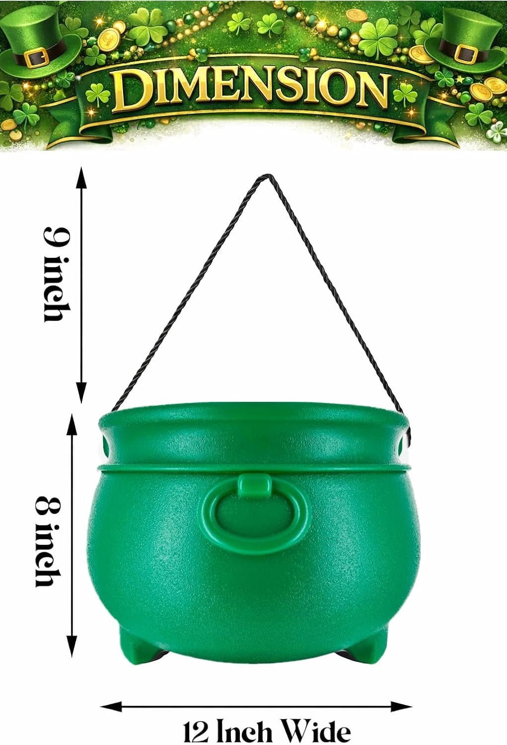 Wholesale 12 Inch Large Green Plastic Cauldron Leprechaun Kettle for Candy Coins Treats Punch Bowl St. Patrick's Day Pot of Gold Party Decor Factory Wholesale 12 Inch Large Green Plastic Cauldron Leprechaun Kettle for Candy Coins Treats Punch Bowl St. Patrick's Day Pot of Gold Party Decor Factory