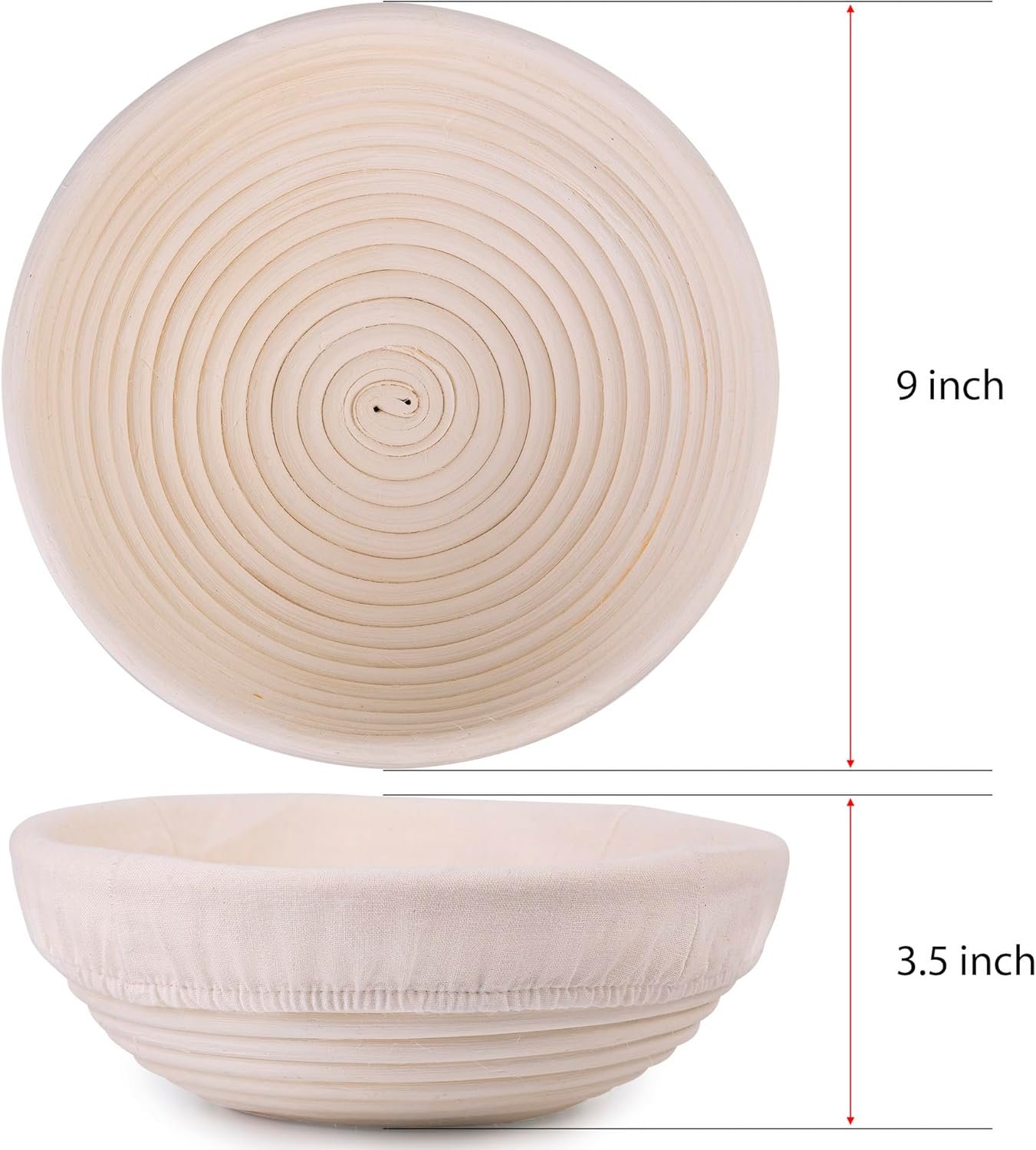 OEM Banneton Bread Proofing Basket Set of 2 Round Sourdough Starter Kit Baking Tools 10x6x3.5 Inch Factory