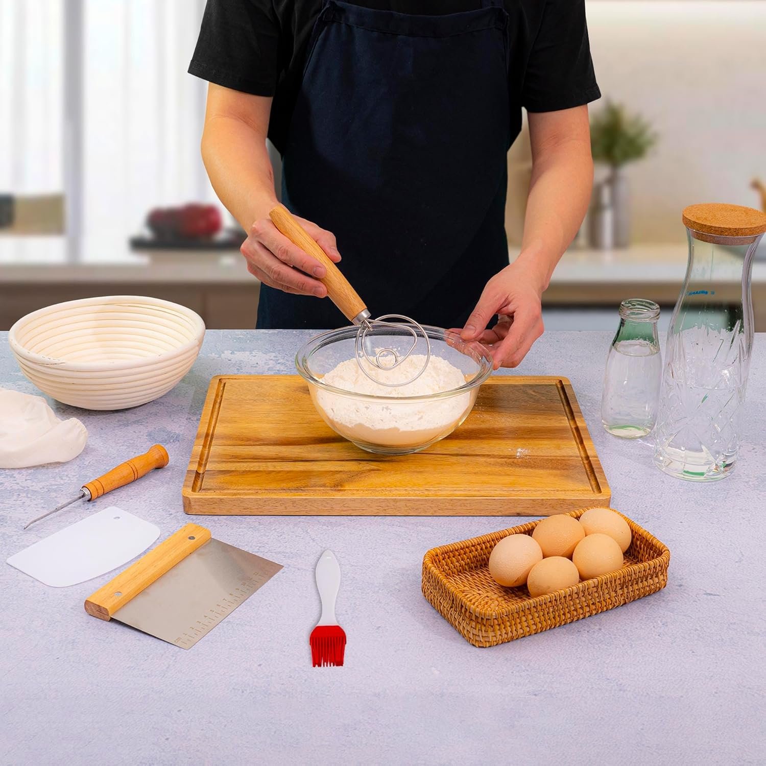 OEM Banneton Bread Proofing Basket Set of 2 Round Sourdough Starter Kit Baking Tools 10x6x3.5 Inch Factory