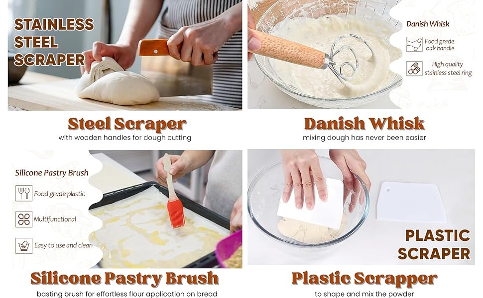 OEM Banneton Bread Proofing Basket Set of 2 Round Sourdough Starter Kit Baking Tools 10x6x3.5 Inch Factory