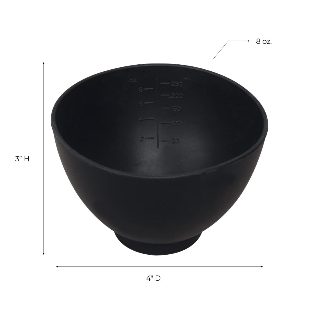 Wholesale Silicone Mixing Bowl Black Flexible Odorless for Facials Massage Body Products 8 oz Factory
