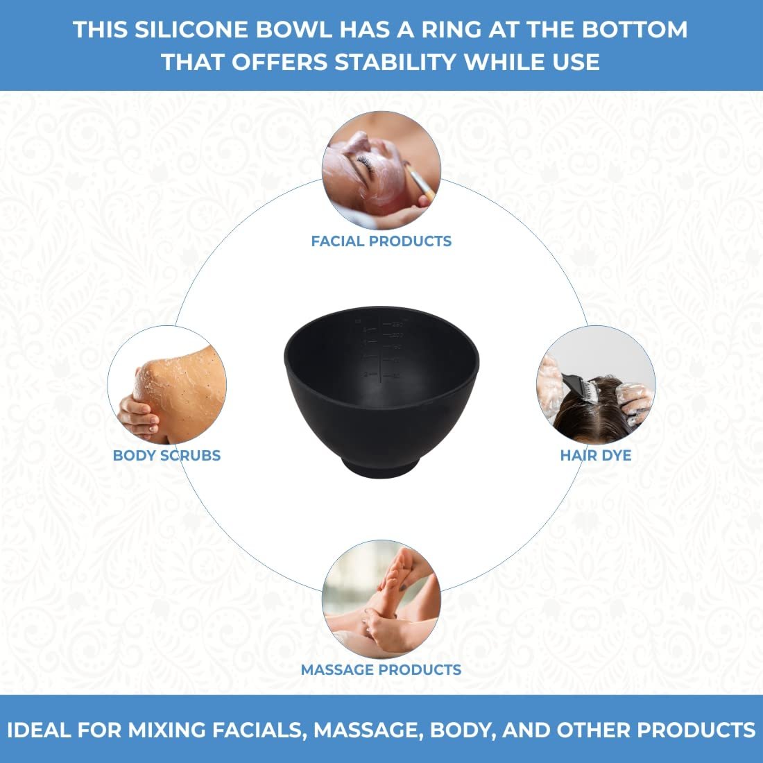 Wholesale Silicone Mixing Bowl Black Flexible Odorless for Facials Massage Body Products 8 oz Factory