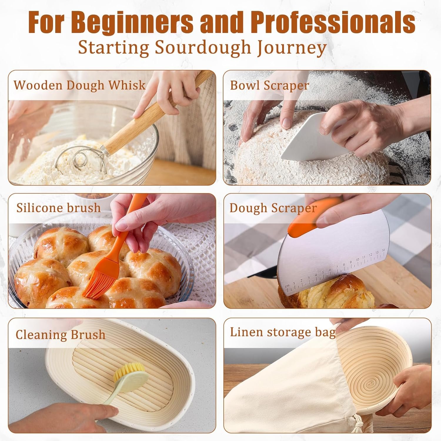 OEM Sourdough Starter Kit with Banneton Proofing Baskets 9