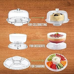 OEM Acrylic Cake Stand with Dome Lid Cover Plate Server Trifle Bowl Dessert Container Charcuterie Board Food Tray Factory