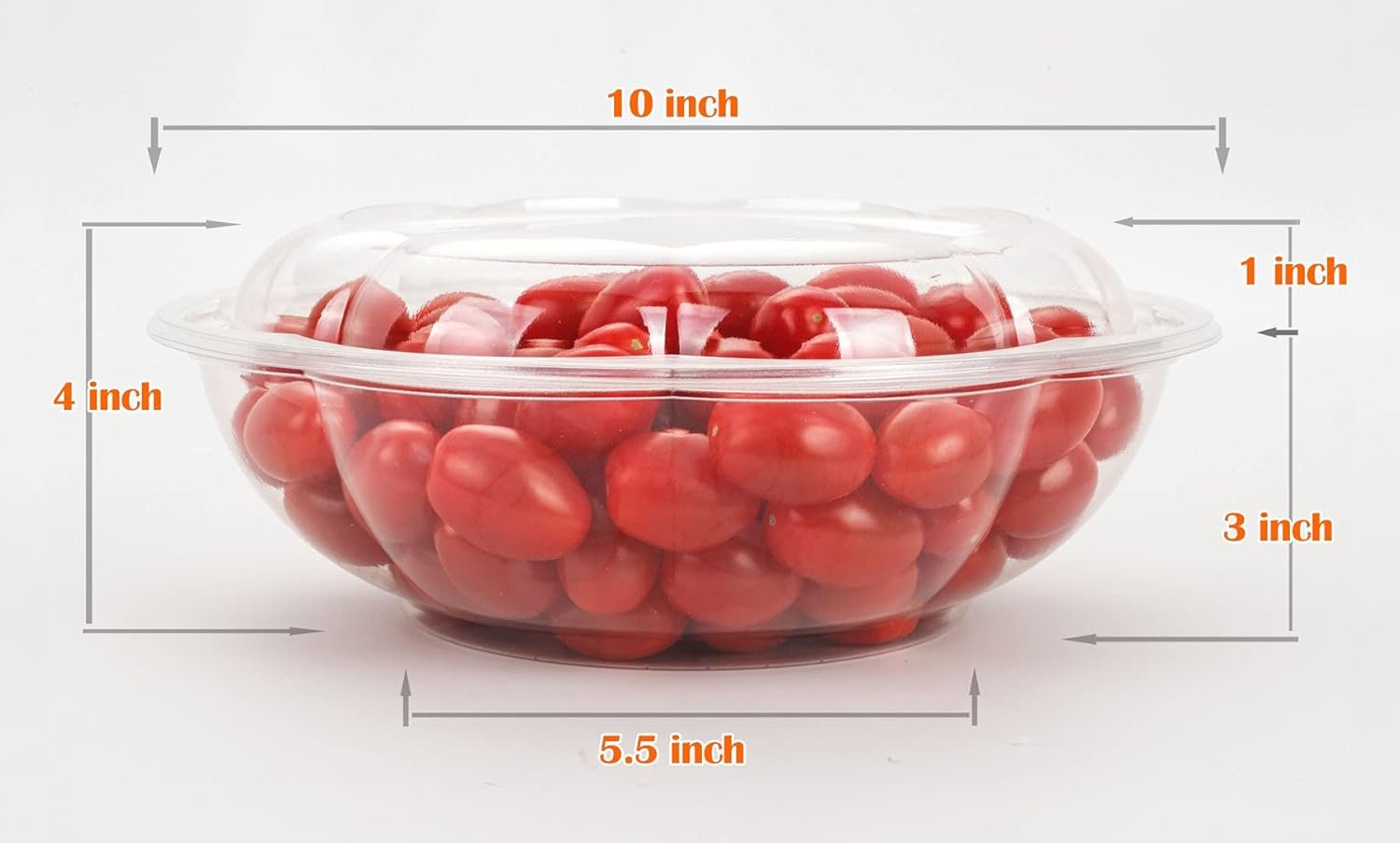 Wholesale 64oz Large Clear Disposable Plastic Rose Bowls with Lids Salad Containers 25 Sets Factory
