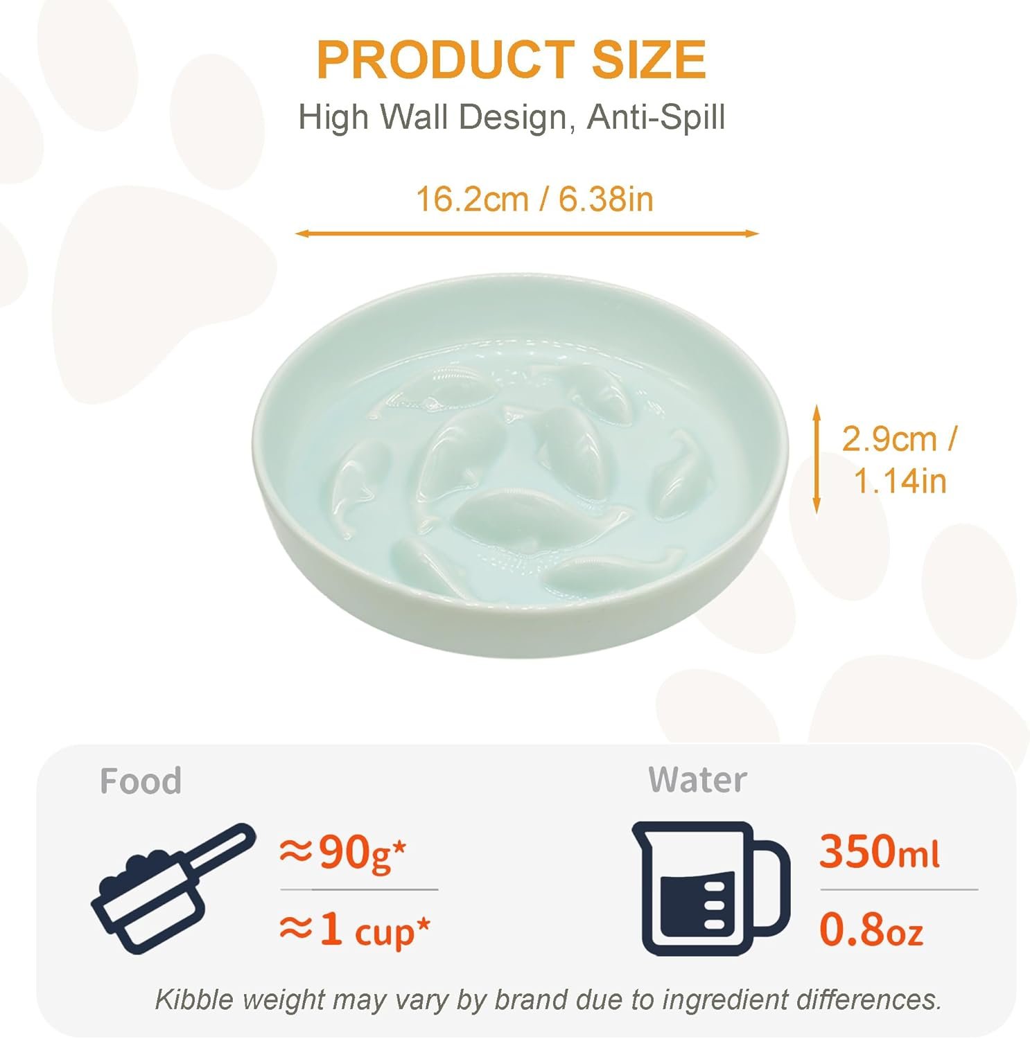 OEM Anti-Bloat Ceramic Slow Feeder Bowl Fish Pool Design Interactive Puzzle for Cats Small Dogs Food-Safe Porcelain Healthy Eating Dish Green Factory