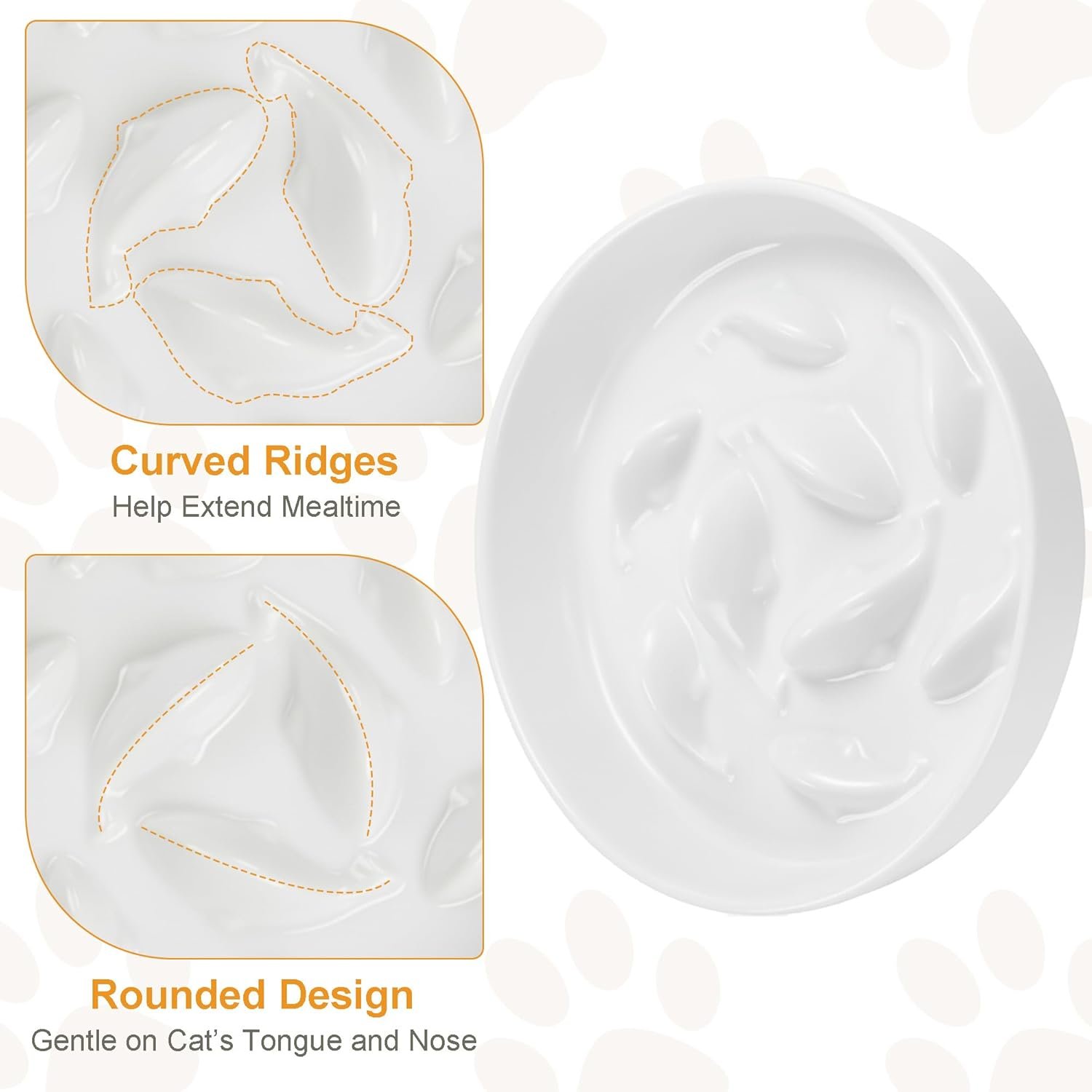 OEM Anti-Bloat Ceramic Slow Feeder Bowl Fish Pool Design Interactive Puzzle for Cats Small Dogs Food-Safe Porcelain Healthy Eating Dish Green Factory