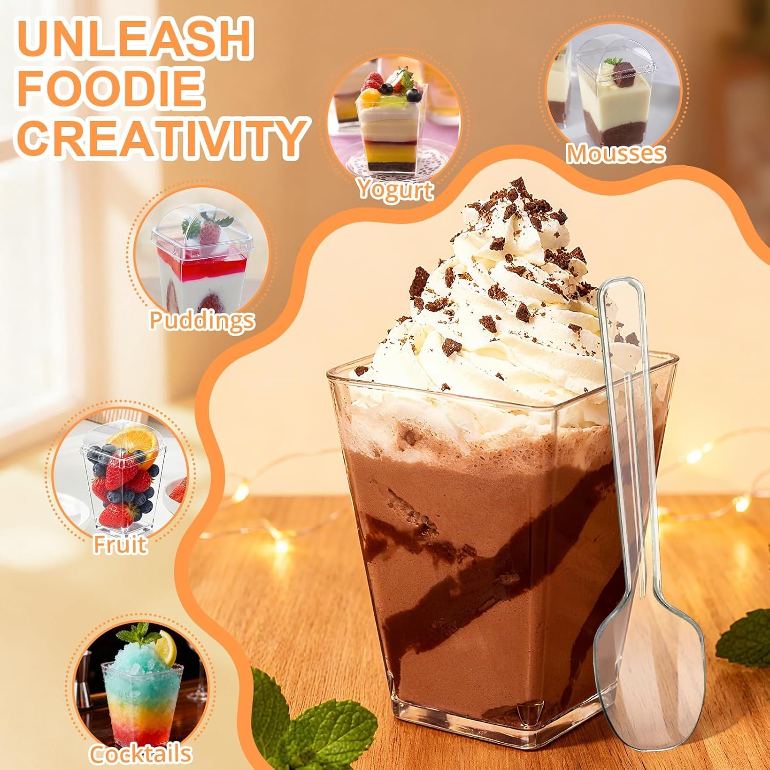 Wholesale 5oz Clear Plastic Dessert Cups with Lids and Spoons for Yogurt Parfaits Mini Shooters Square Appetizers Party Fruit Pudding Trifle Ice Cream 20 Pack Factory Wholesale 5oz Clear Plastic Dessert Cups with Lids and Spoons for Yogurt Parfaits Mini Shooters Square Appetizers Party Fruit Pudding Trifle Ice Cream 20 Pack Factory