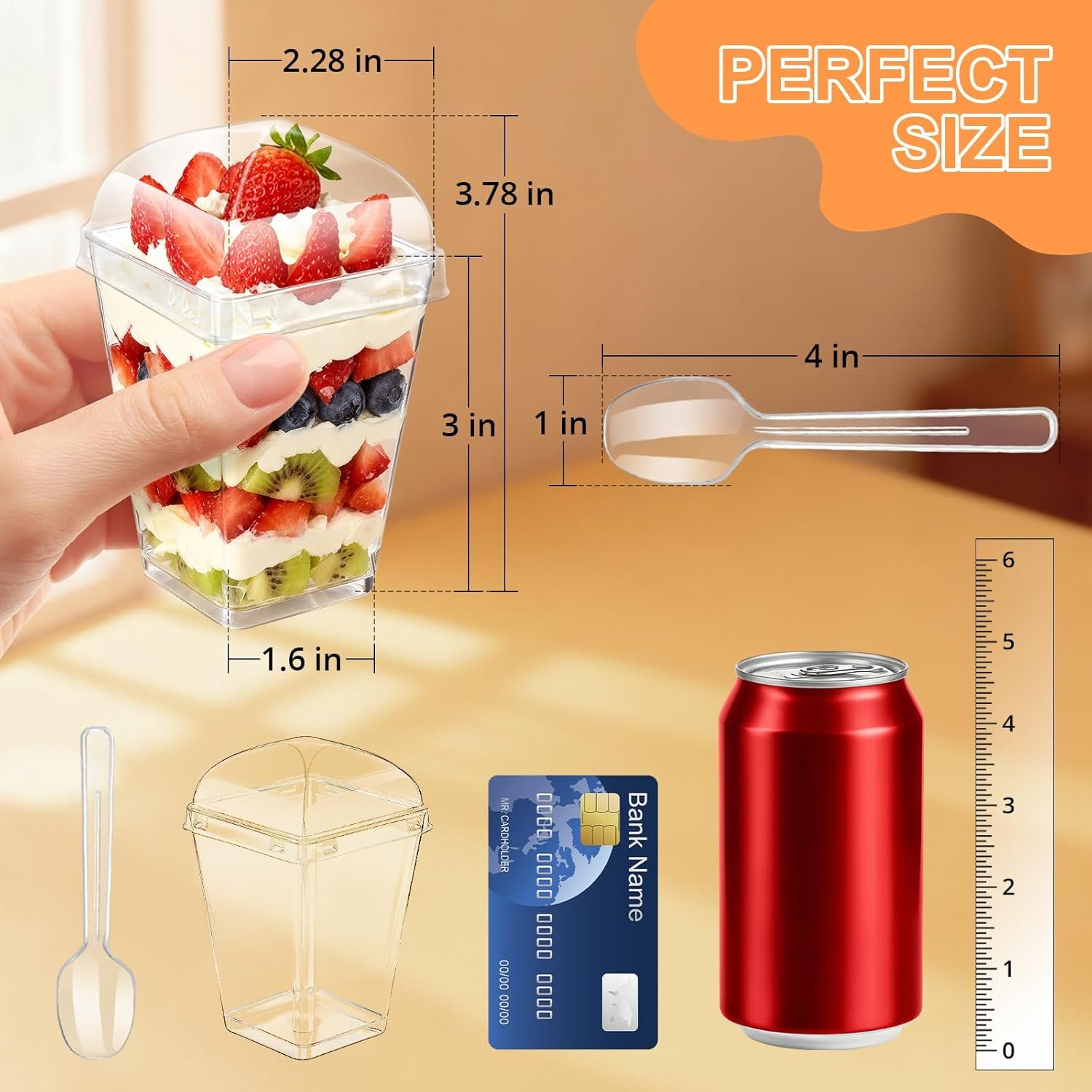 Wholesale 5oz Clear Plastic Dessert Cups with Lids and Spoons for Yogurt Parfaits Mini Shooters Square Appetizers Party Fruit Pudding Trifle Ice Cream 20 Pack Factory Wholesale 5oz Clear Plastic Dessert Cups with Lids and Spoons for Yogurt Parfaits Mini Shooters Square Appetizers Party Fruit Pudding Trifle Ice Cream 20 Pack Factory