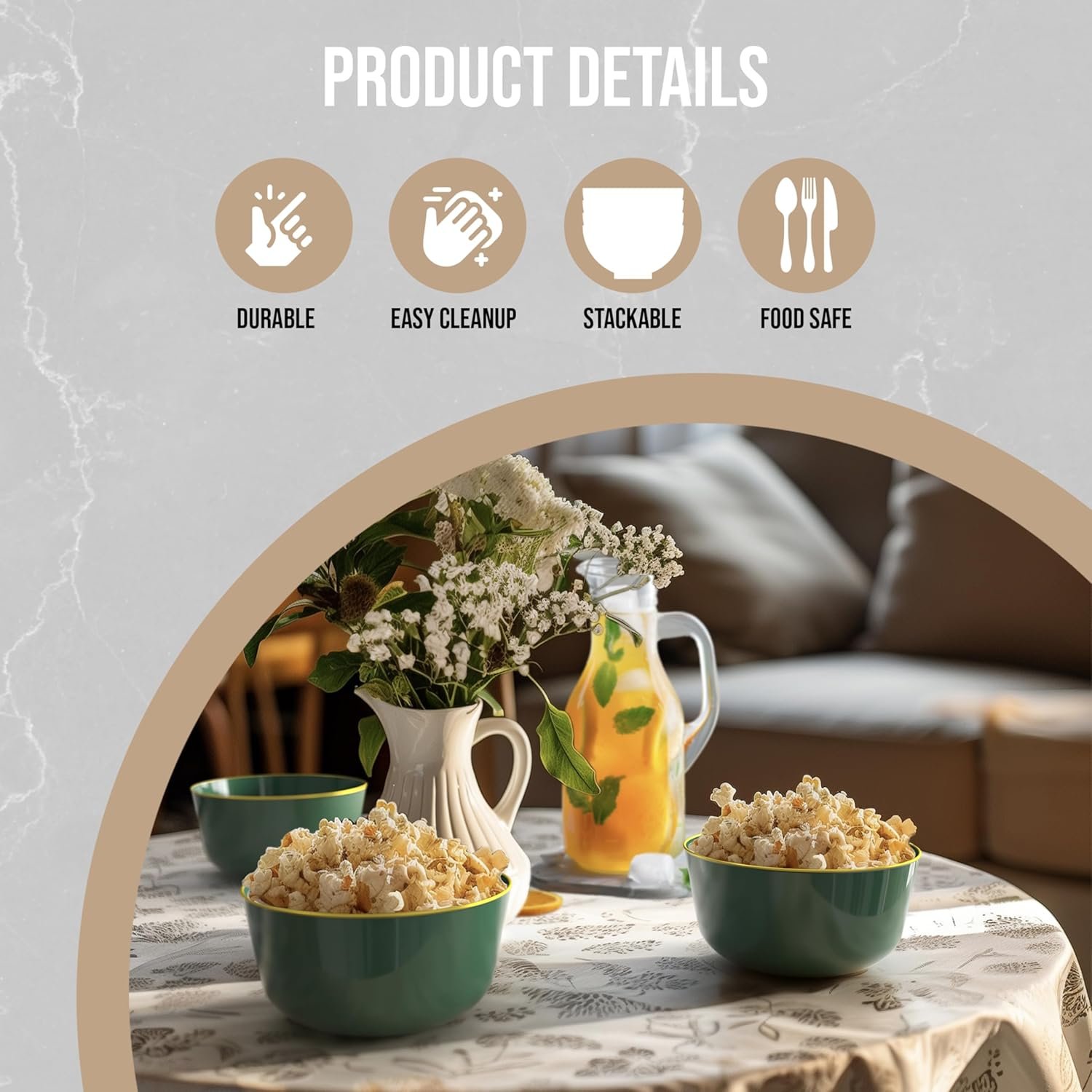 Wholesale Disposable Plastic Bowls 24 Oz Set of 10 Green Gold Rimmed Fancy Serving Bowls for Ice Cream Salad Candy Factory Wholesale Disposable Plastic Bowls 24 Oz Set of 10 Green Gold Rimmed Fancy Serving Bowls for Ice Cream Salad Candy Factory