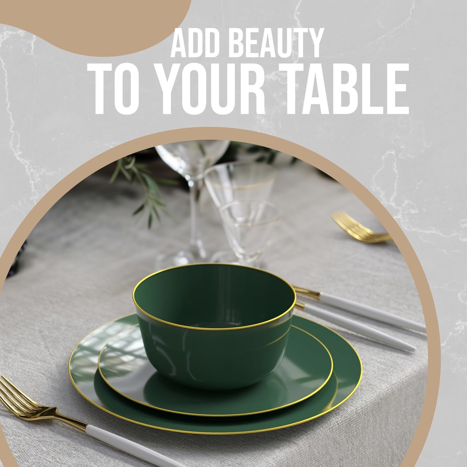 Wholesale Disposable Plastic Bowls 24 Oz Set of 10 Green Gold Rimmed Fancy Serving Bowls for Ice Cream Salad Candy Factory Wholesale Disposable Plastic Bowls 24 Oz Set of 10 Green Gold Rimmed Fancy Serving Bowls for Ice Cream Salad Candy Factory