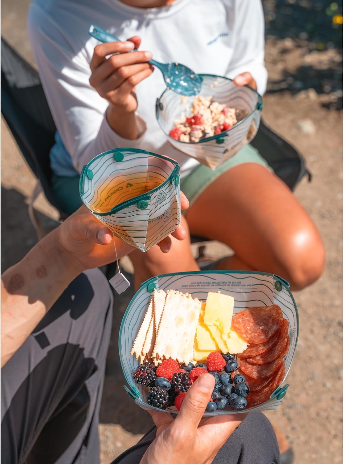 OEM 3-Piece Collapsible Tableware Set Lightweight 4 oz Leakproof Compact for Backpacking Hiking Camping Includes Foldable Cup Bowl Dish Factory