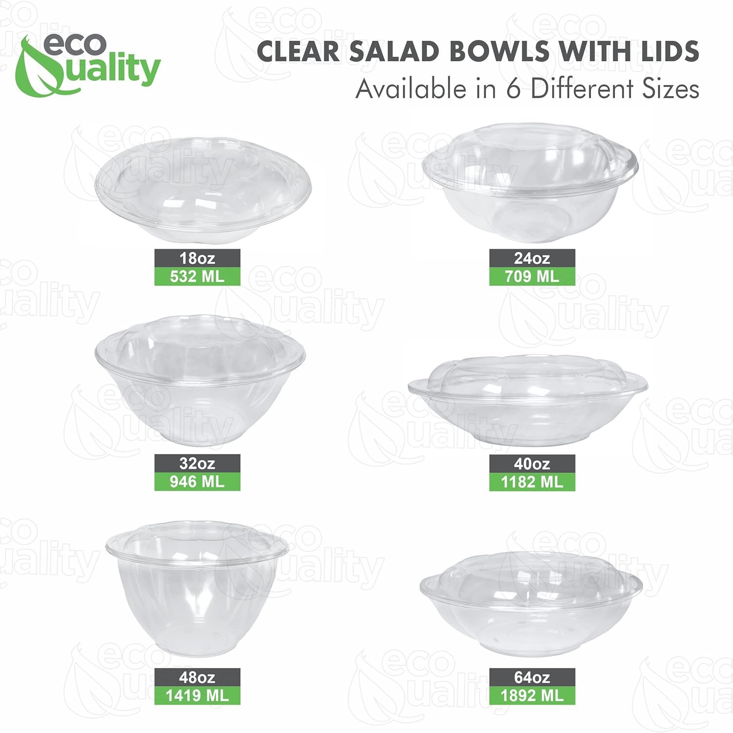 Wholesale 25 Pack 32oz Salad Bowls To-Go with Lids - Crystal Clear Plastic Disposable Containers Airtight Leak Proof for Salads Lunch Parfait Fruits Meal Prep BPA Free Factory